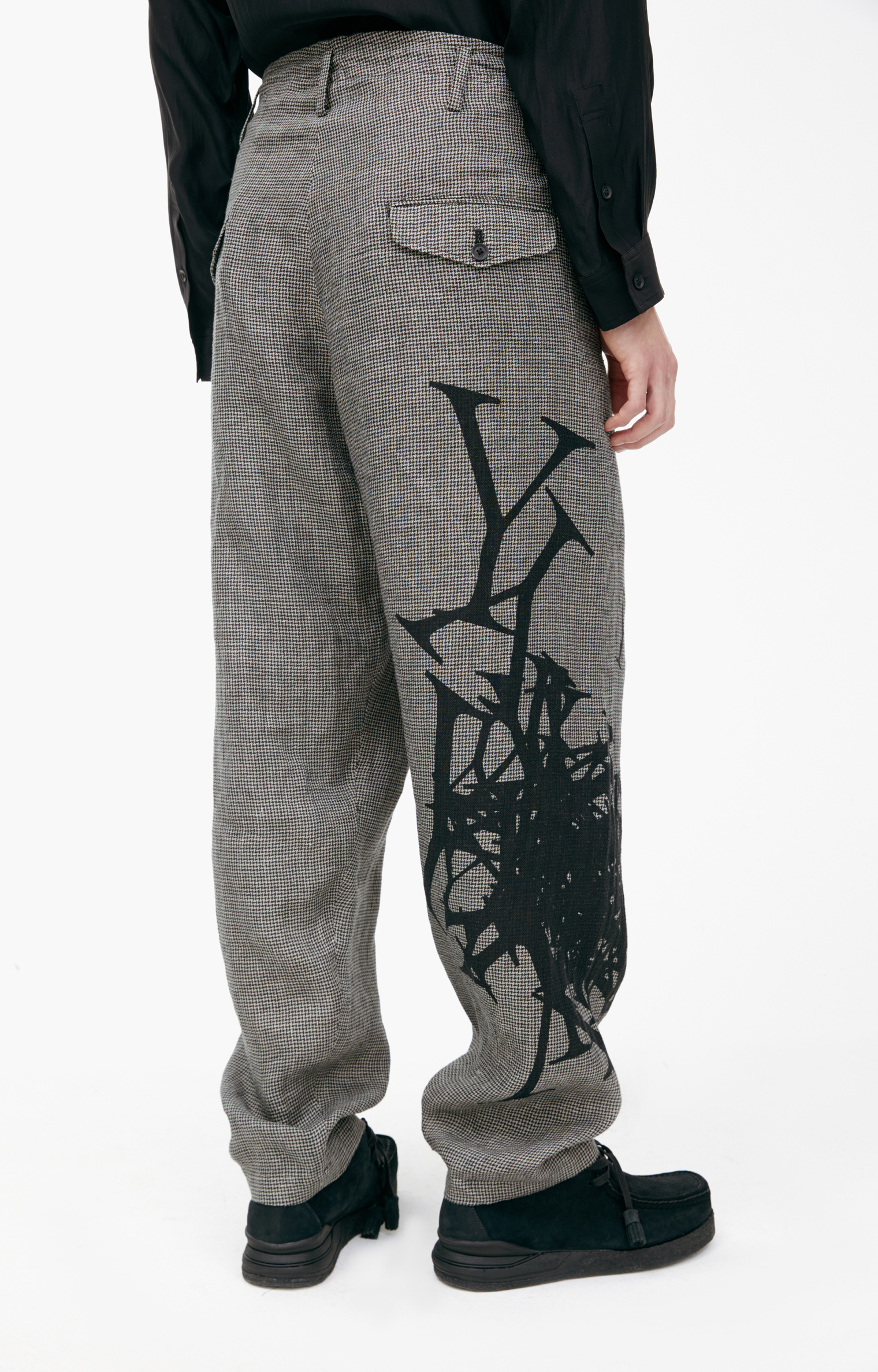 Yohji Yamamoto Серые брюки с логотипом