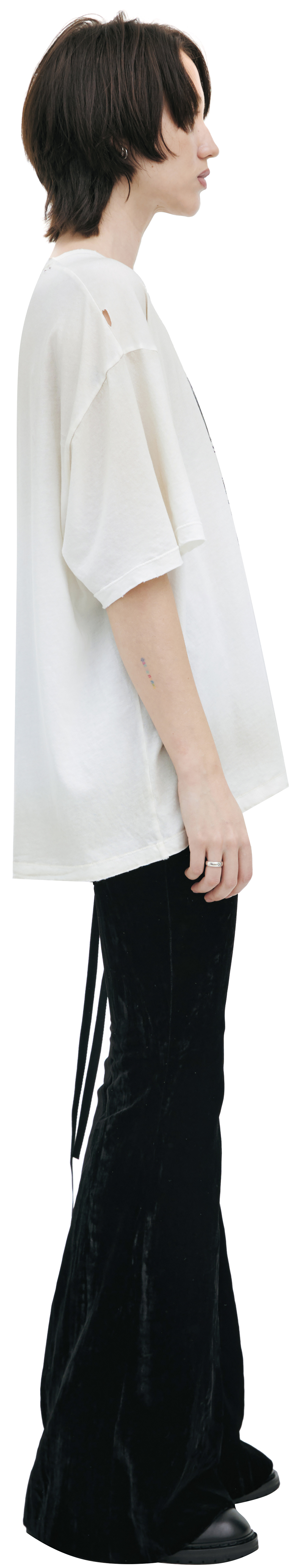 Ann Demeulemeester Хлопковая футболка с круглым вырезом