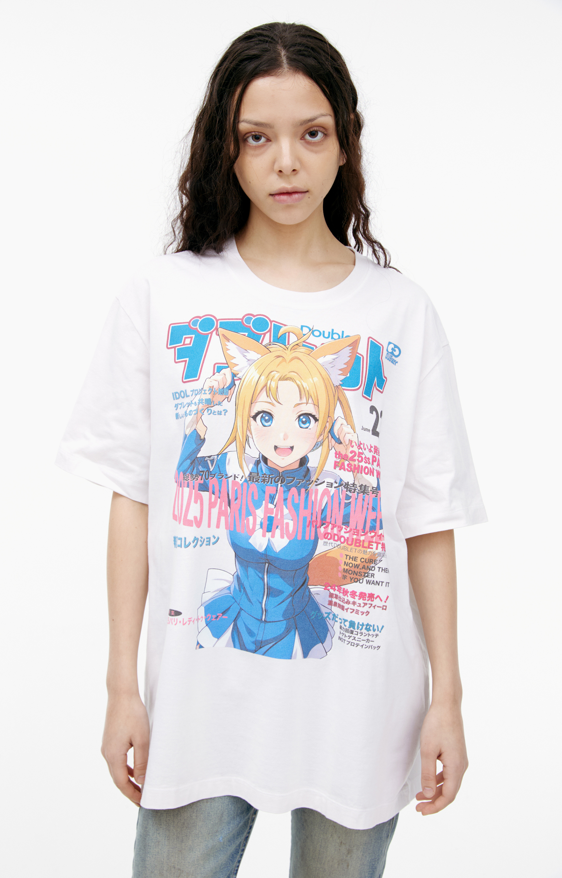 Doublet Белая футболка с принтом