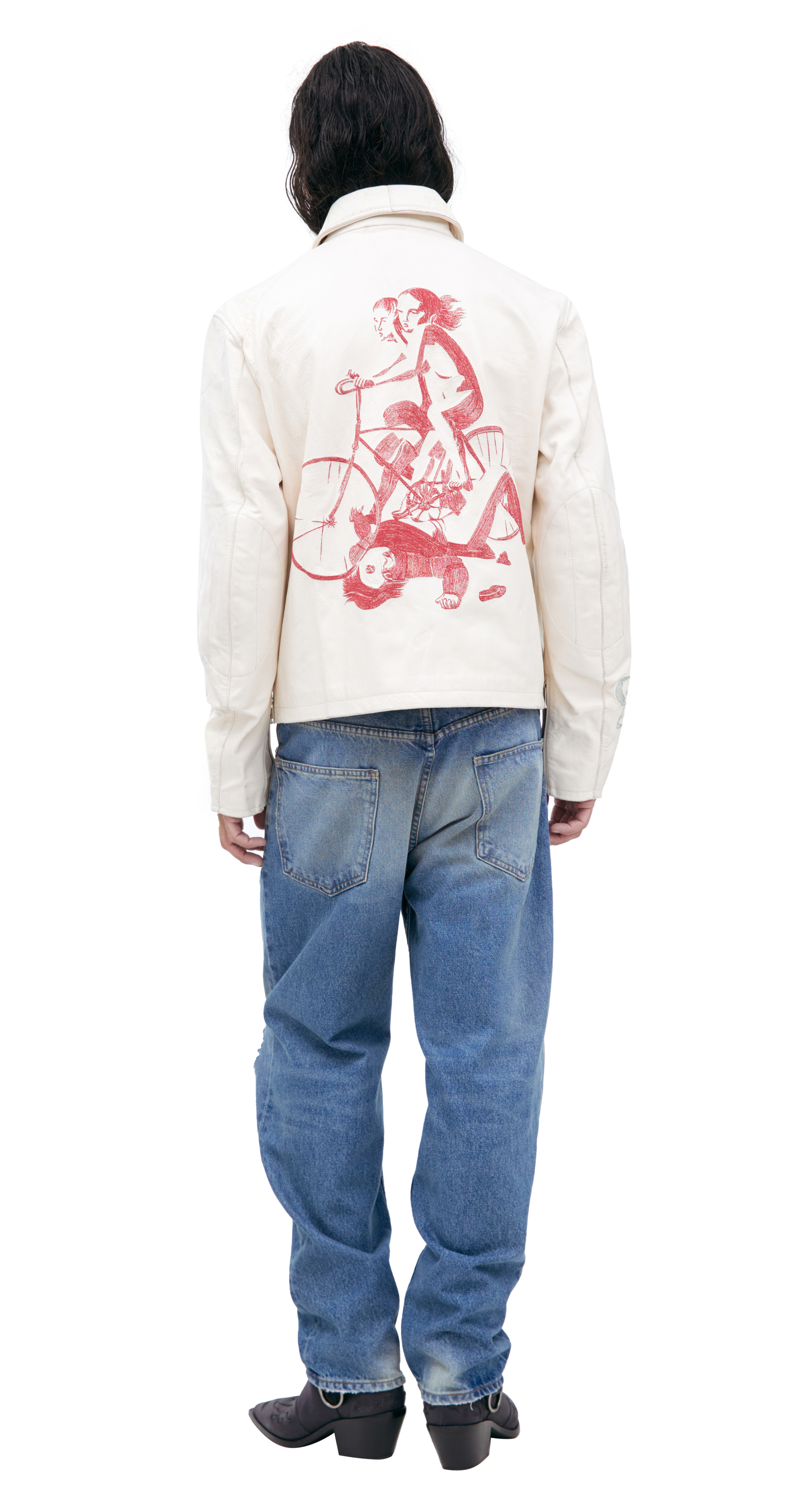 Enfants Riches Déprimés Кожаная куртка с иероглифами