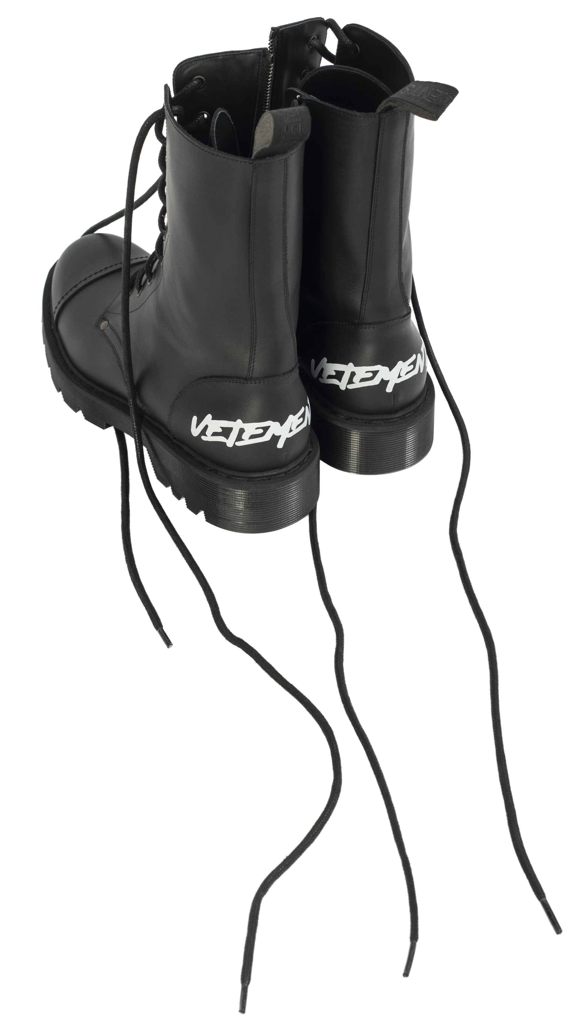 VETEMENTS Кожаные ботинки на шнуровке с логотипом