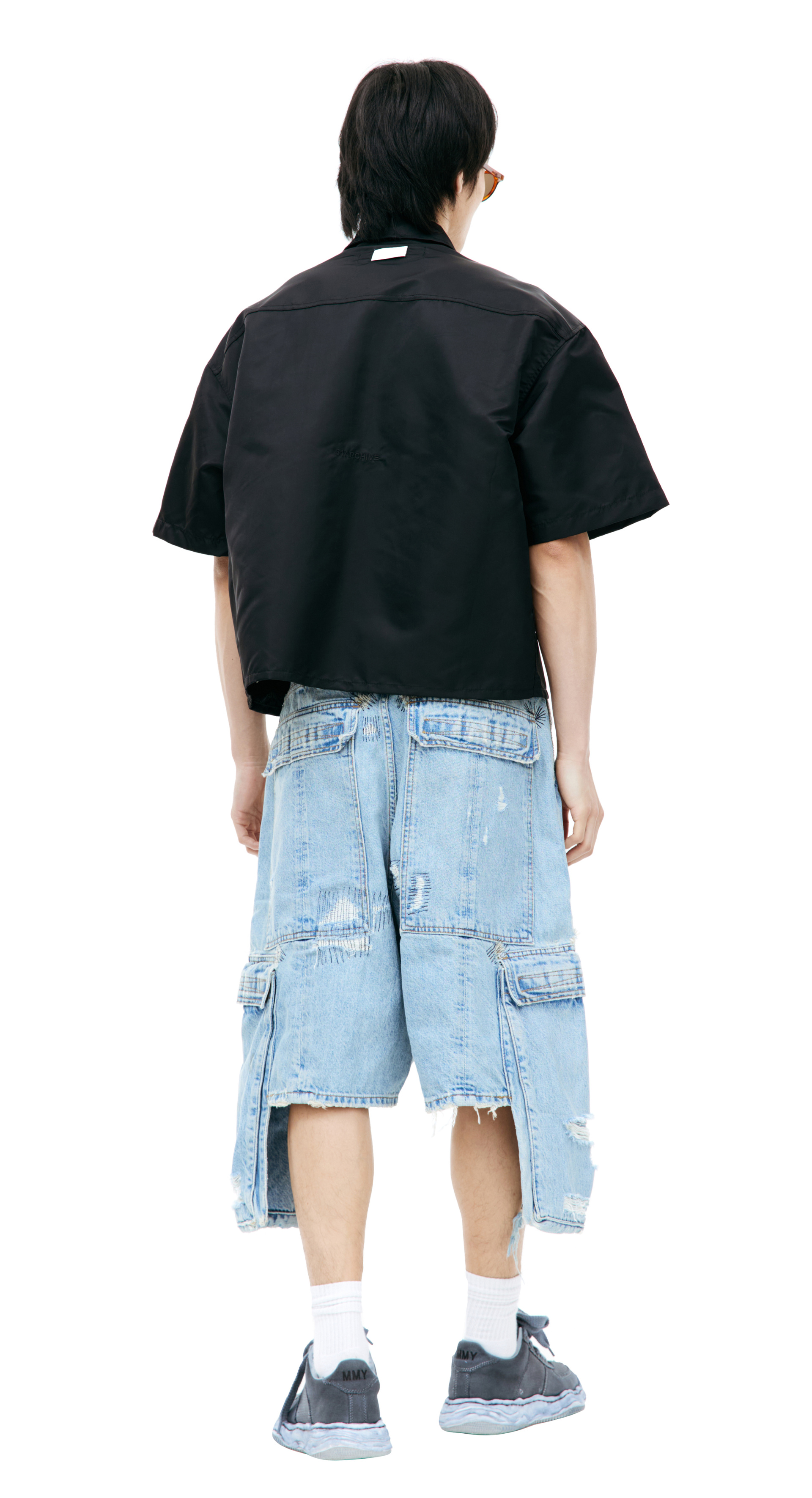 B1ARCHIVE Черная рубашка с коротким рукавом