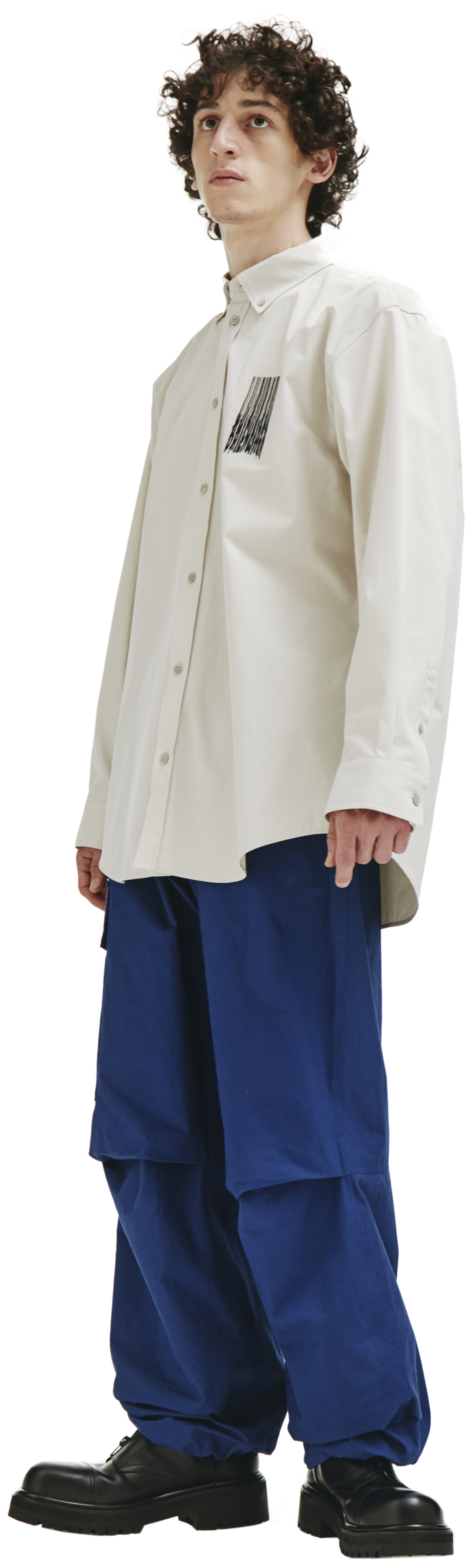 Balenciaga Бежевая рубашка с принтом