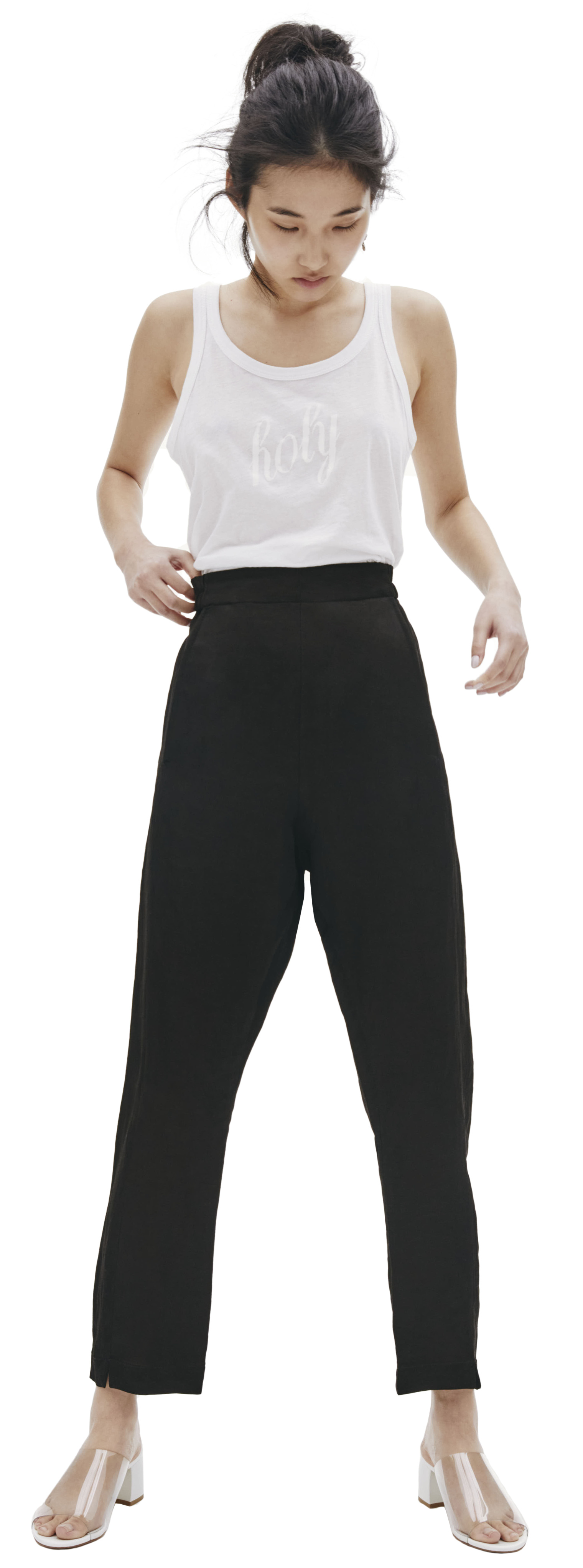 Ann Demeulemeester Черные льняные брюки
