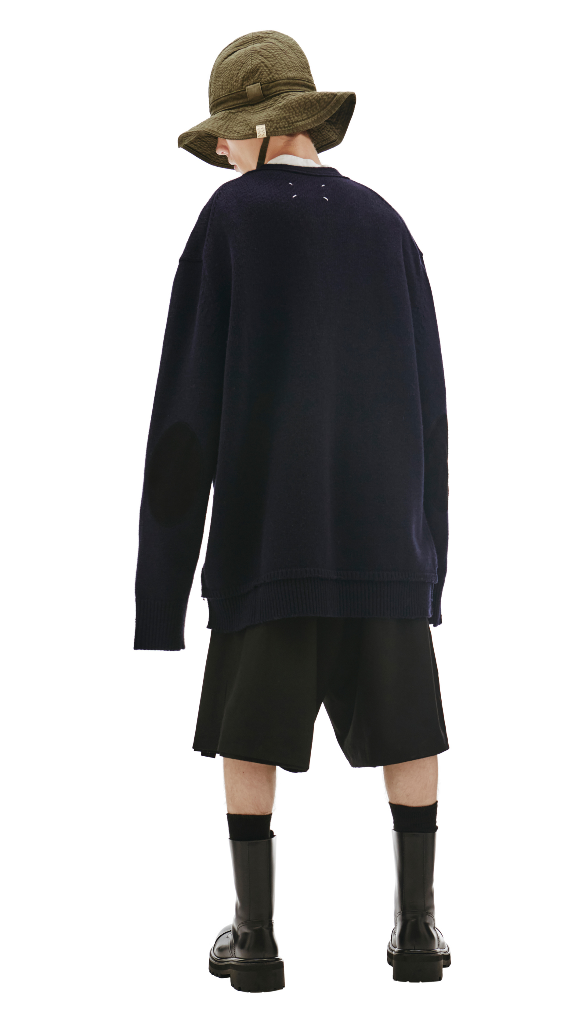 Maison Margiela Синий кардиган из шерсти