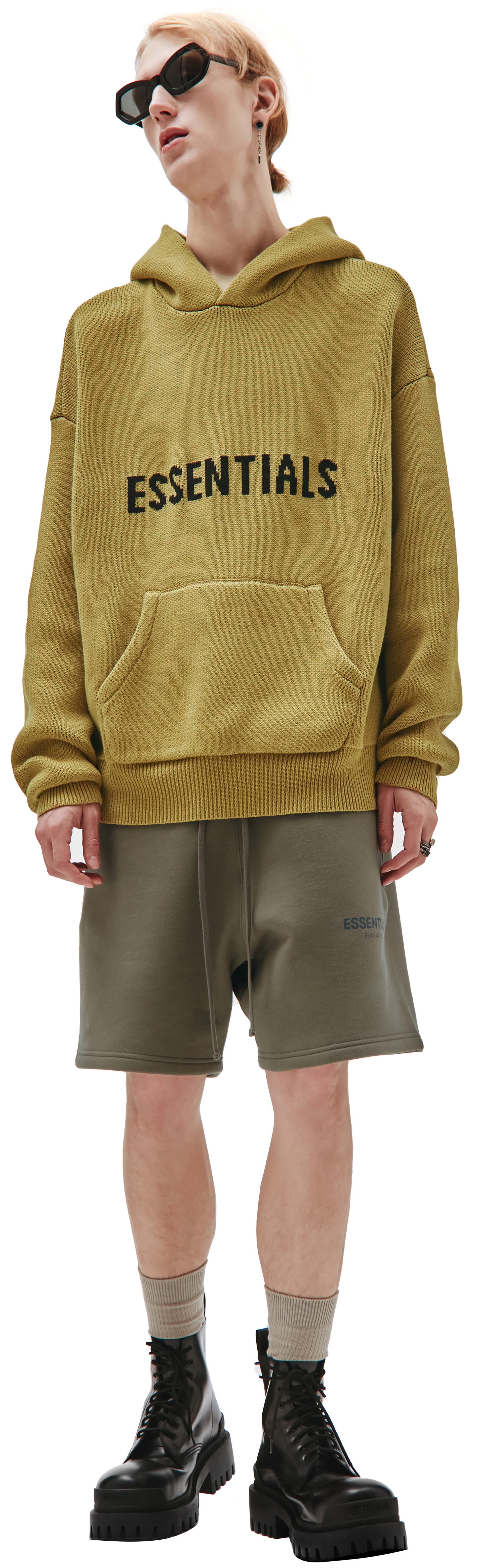 Fear of God Essentials Вязаное худи с логотипом