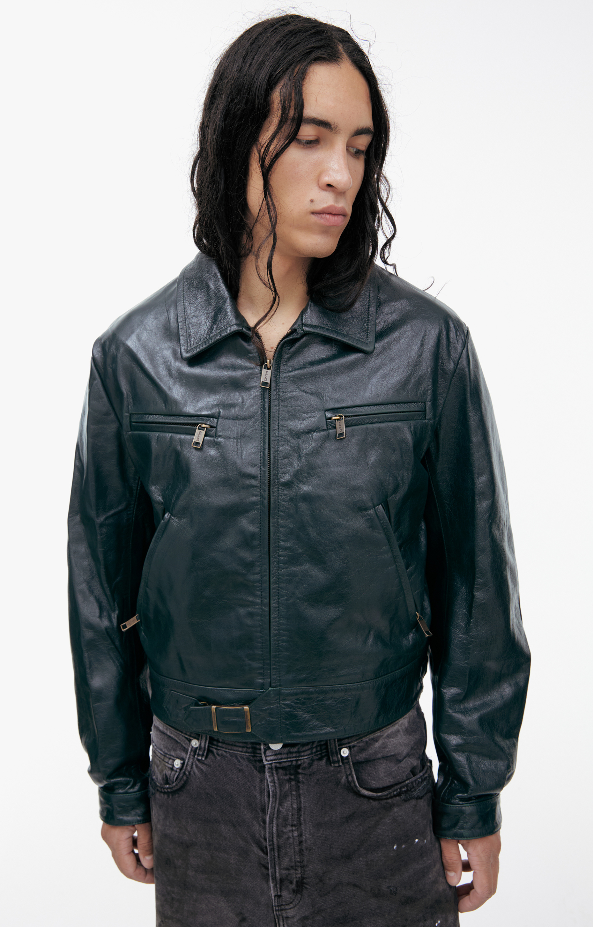 Enfants Riches Déprimés Кожаная куртка на молнии