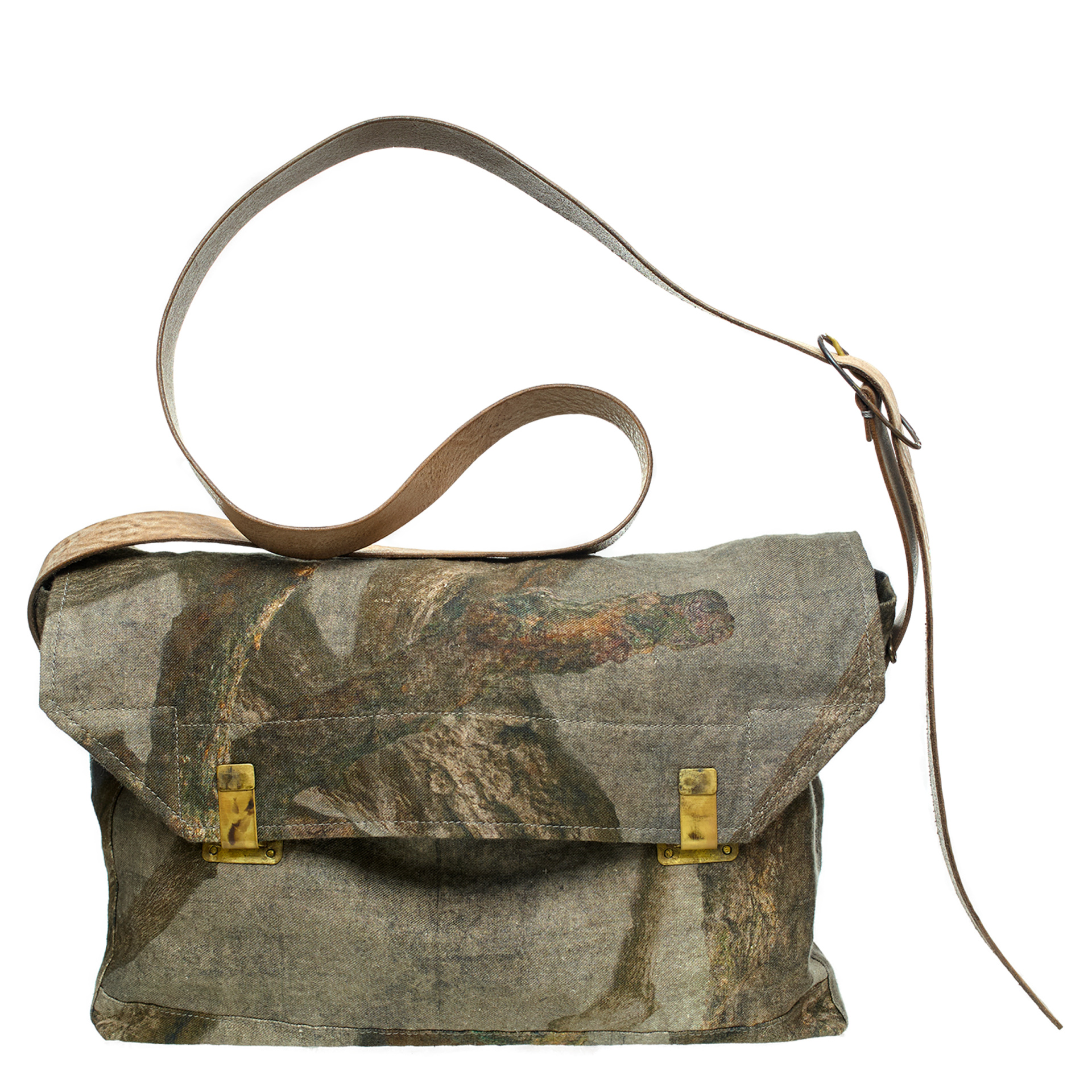 Ziggy Chen Хаки сумка с принтом