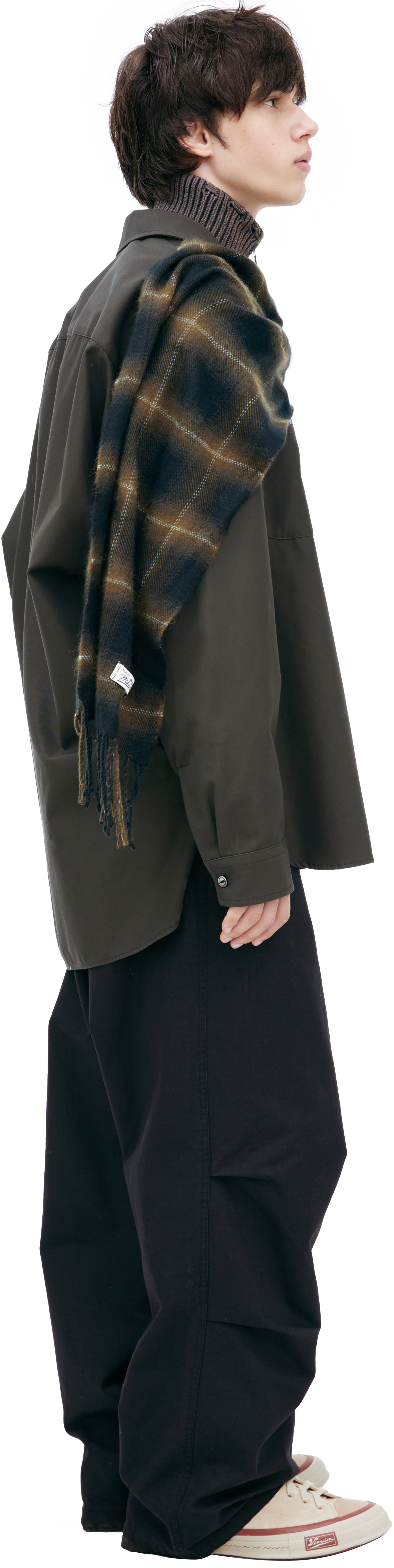 Maison Mihara Yasuhiro Рубашка с вшитым шарфом