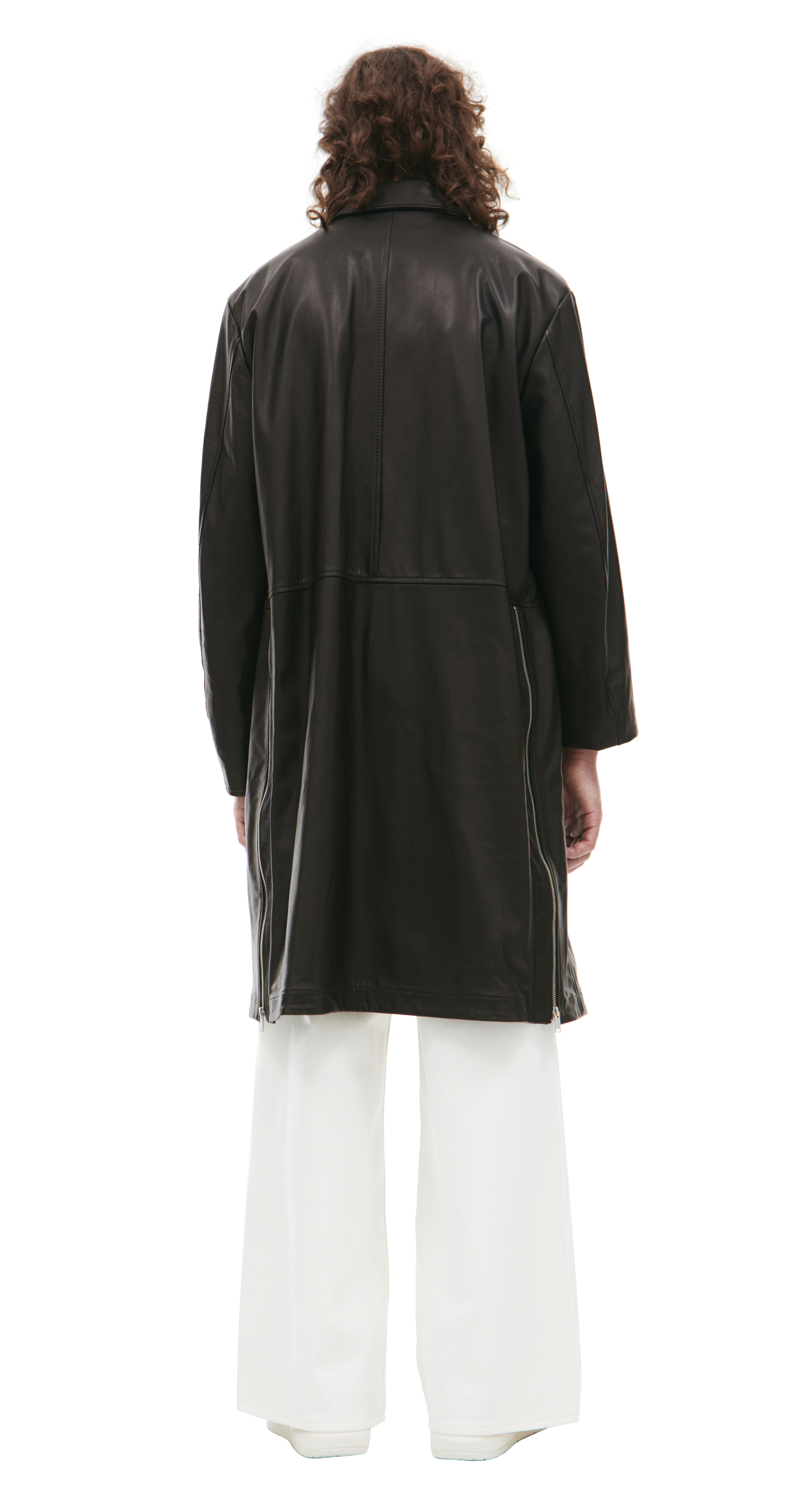 Undercover Однобортное пальто из кожи