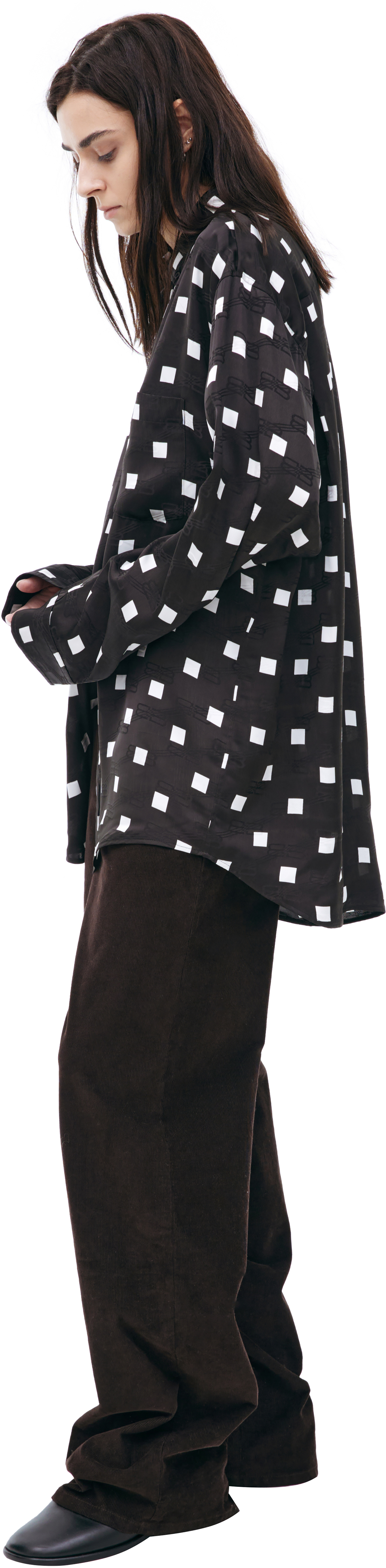 Balenciaga Оверсайз рубашка с монопринтом