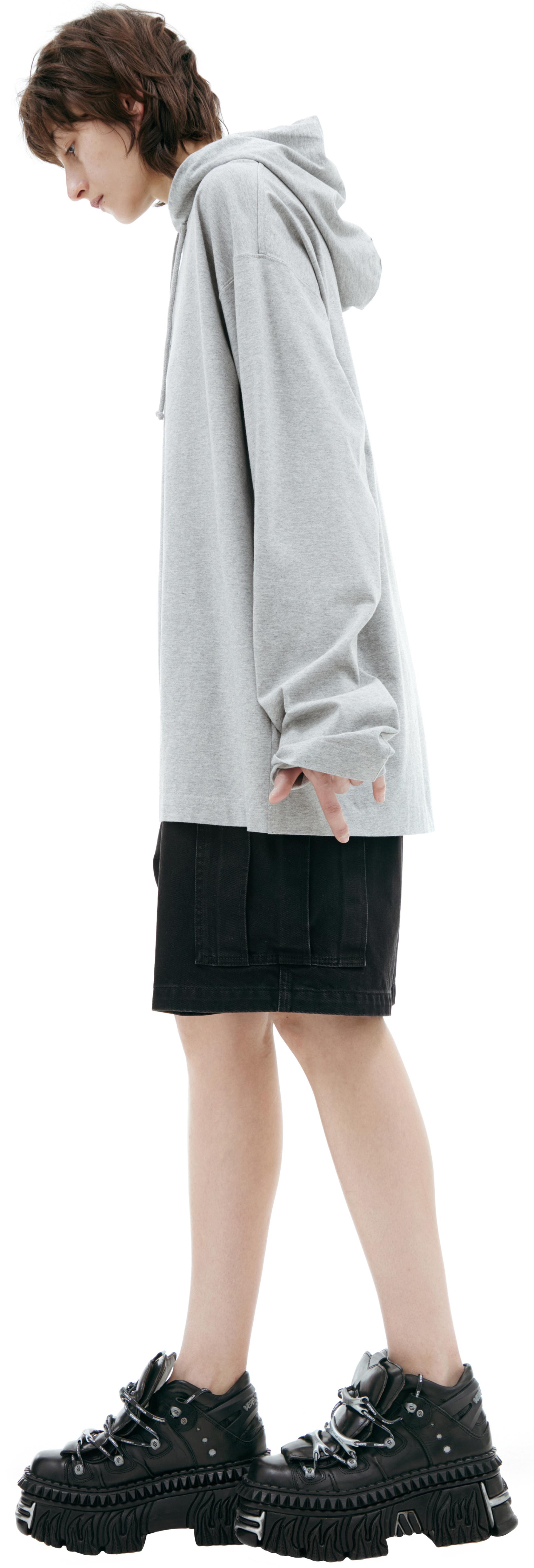VETEMENTS Серое худи с принтом