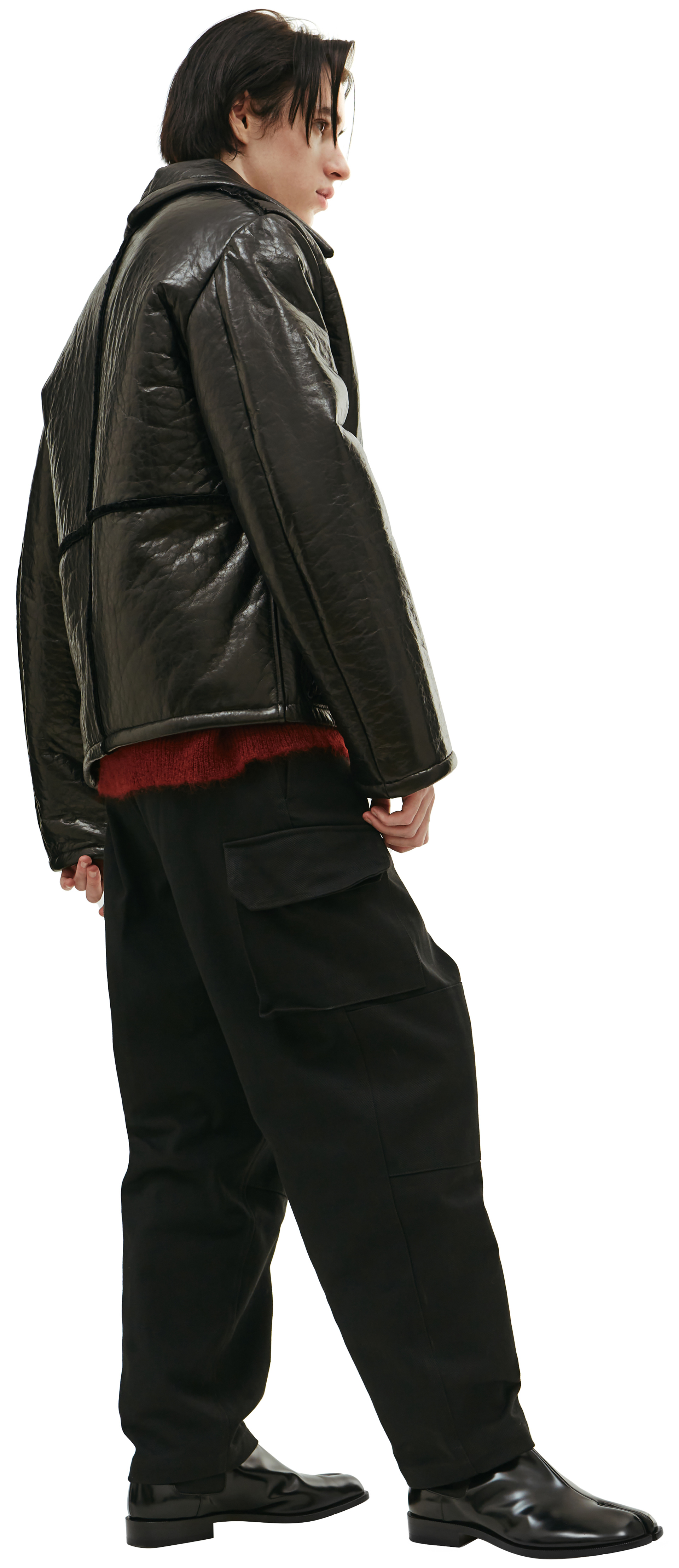 Enfants Riches Déprimés Черная дубленка с накладными карманами