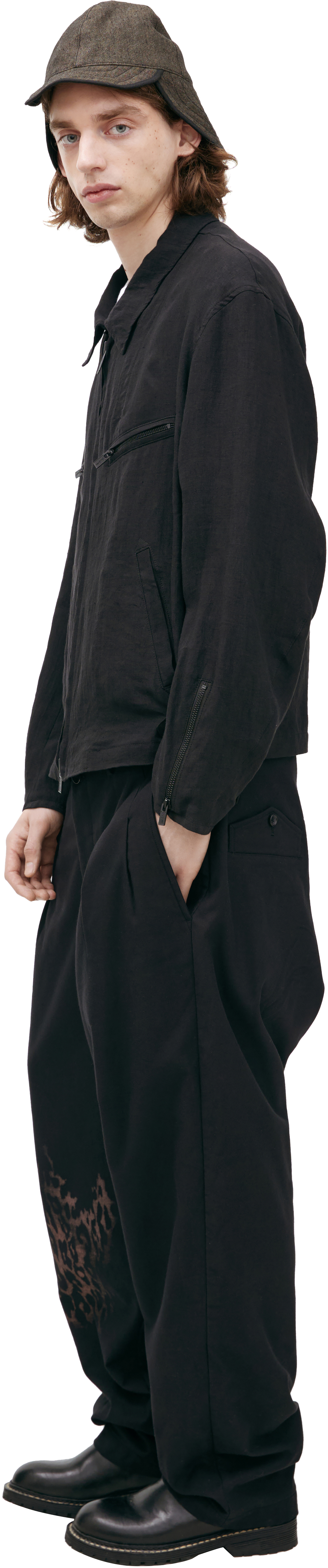 Yohji Yamamoto льняная куртка на молнии