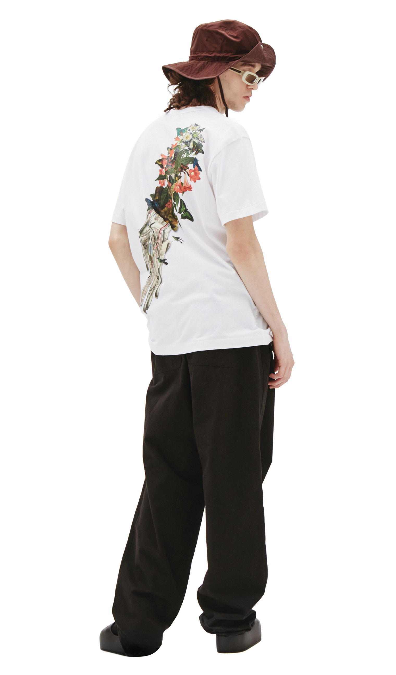 Comme des Garcons Homme plus Белая футболка из хлопка с принтом