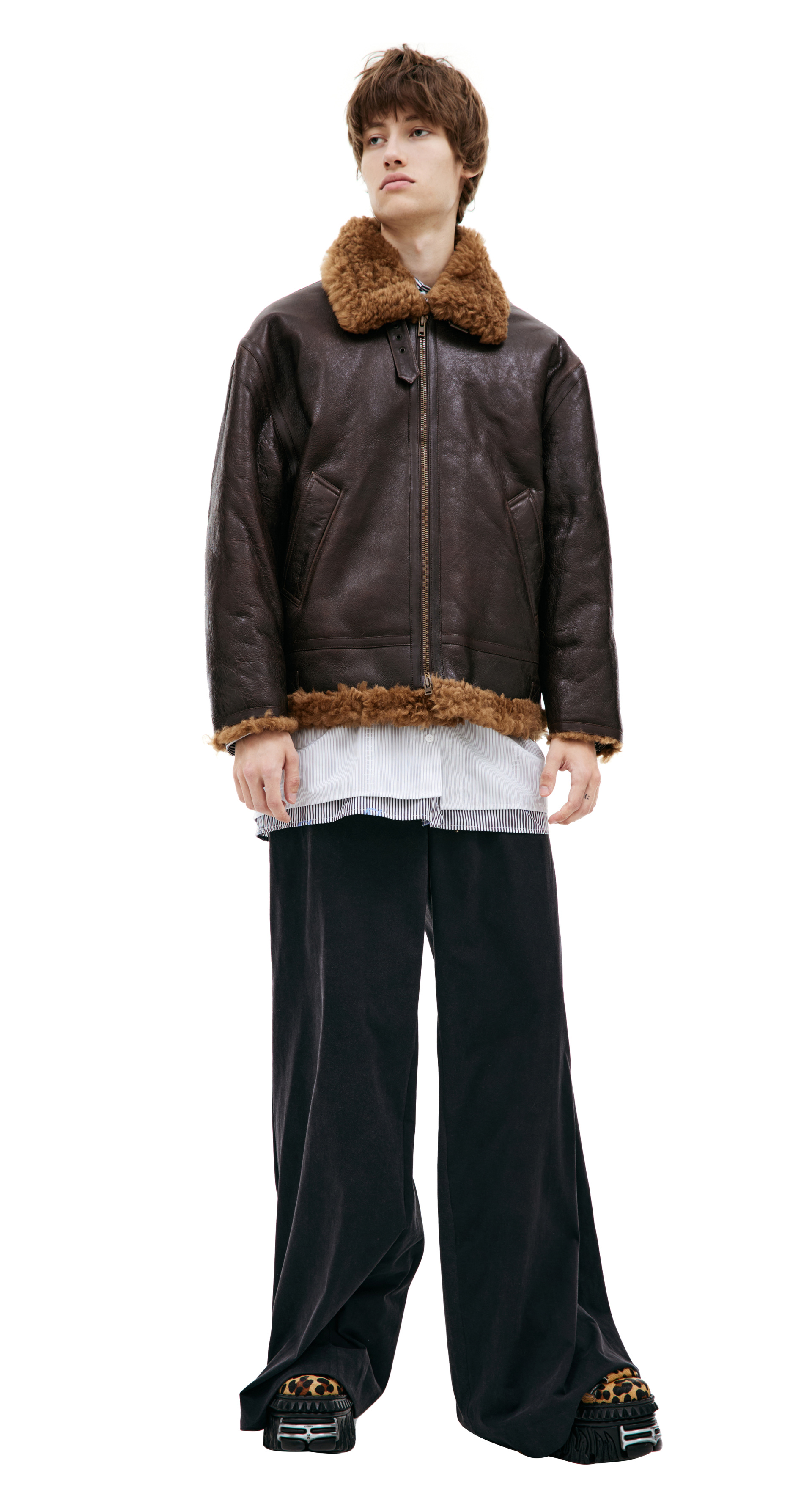 VETEMENTS Кожаная куртка-авиатор