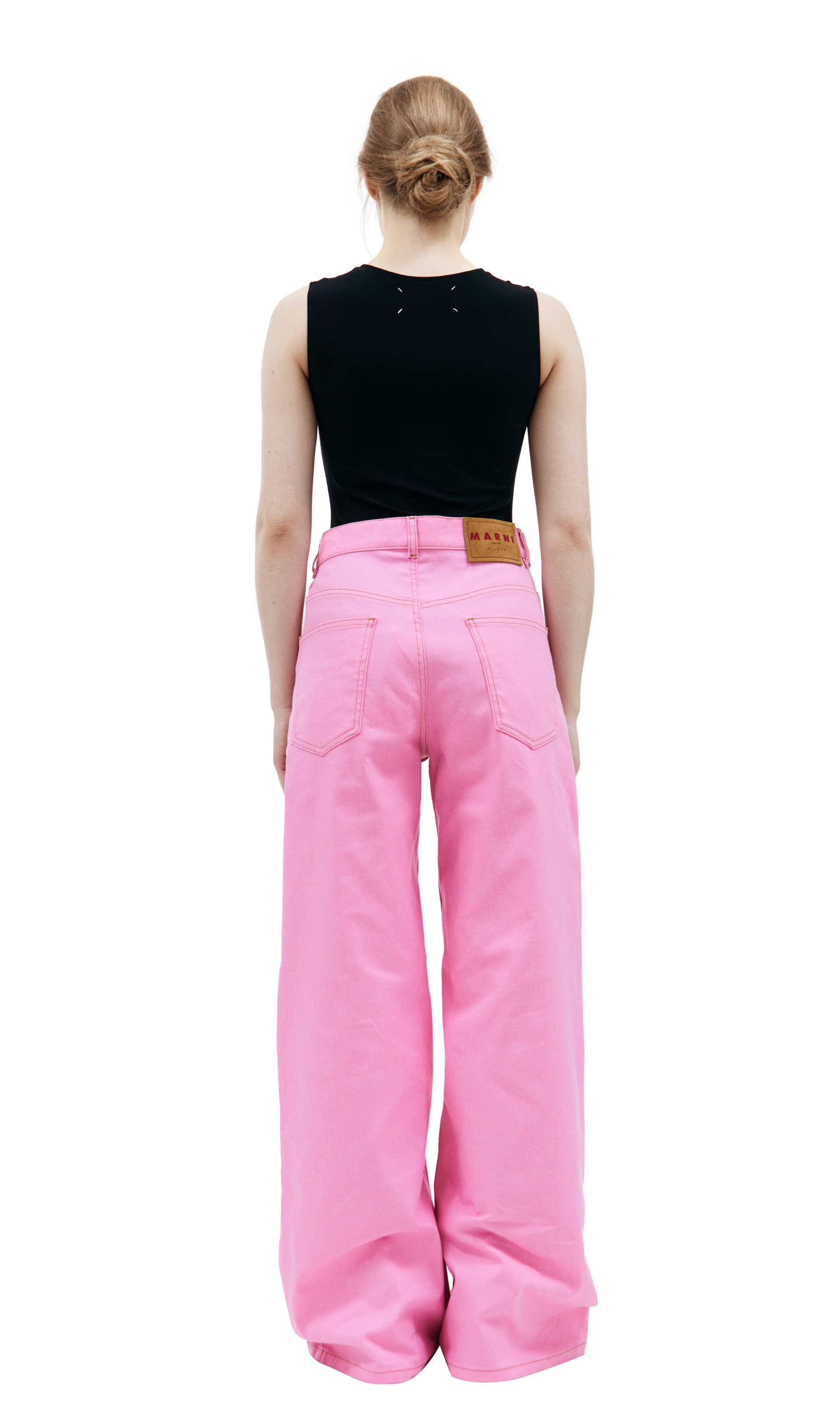 Marni Расклешенные джинсы с вышитым логотипом