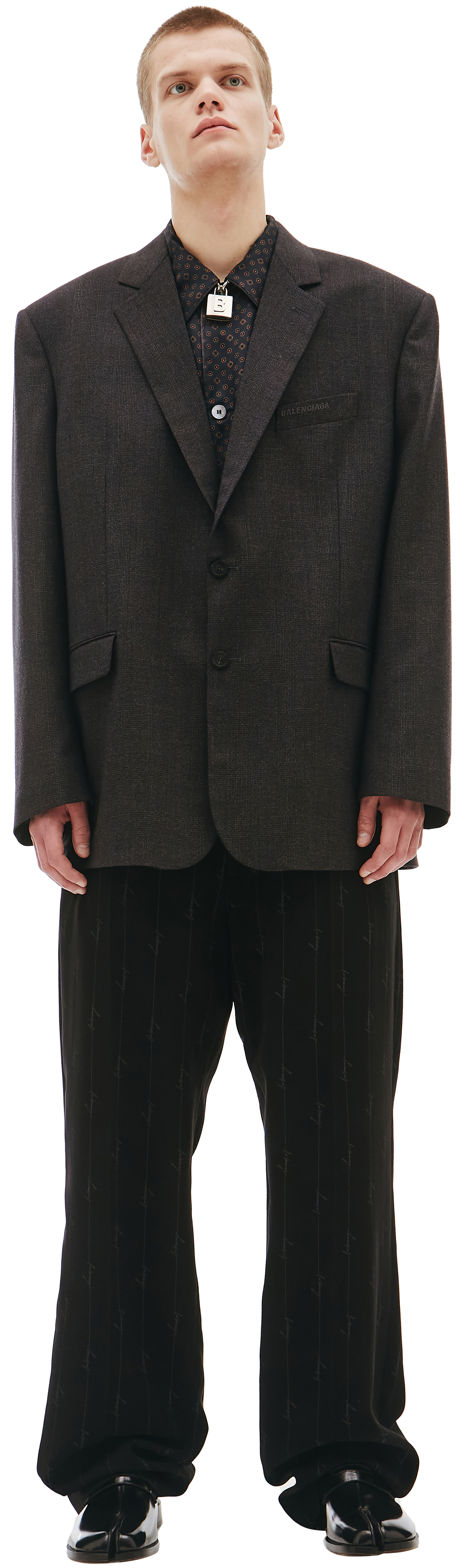 Balenciaga Серый однобортный пиджак