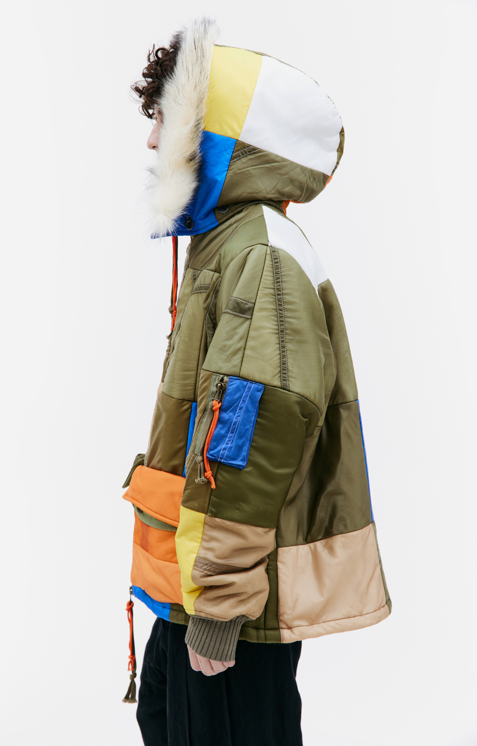 Greg Lauren Куртка пэчворк с капюшоном