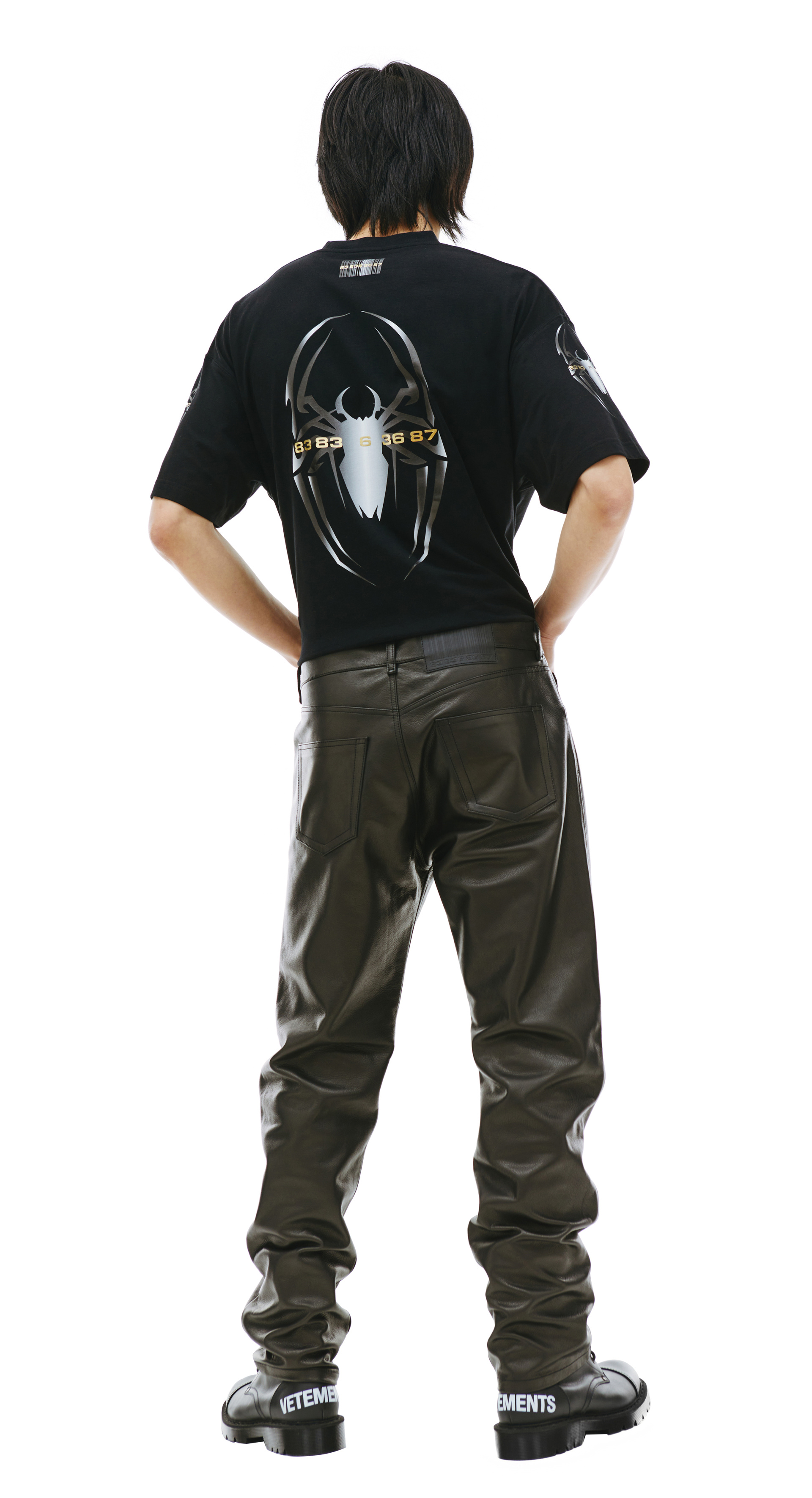 VTMNTS Прямые кожаные брюки