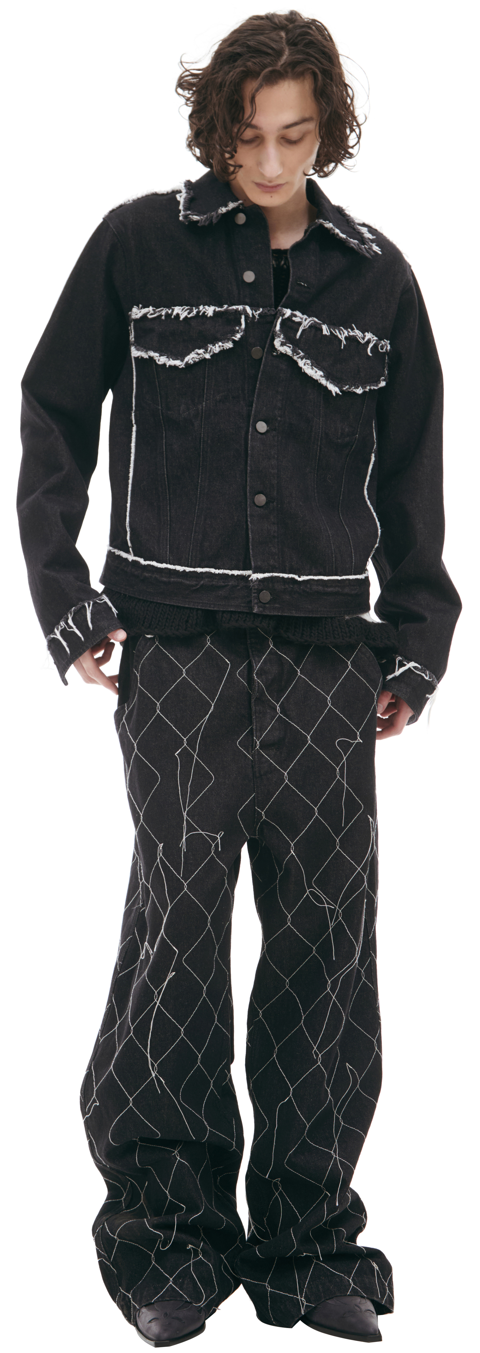 AIREI Джинсовая куртка с с контрастными швами