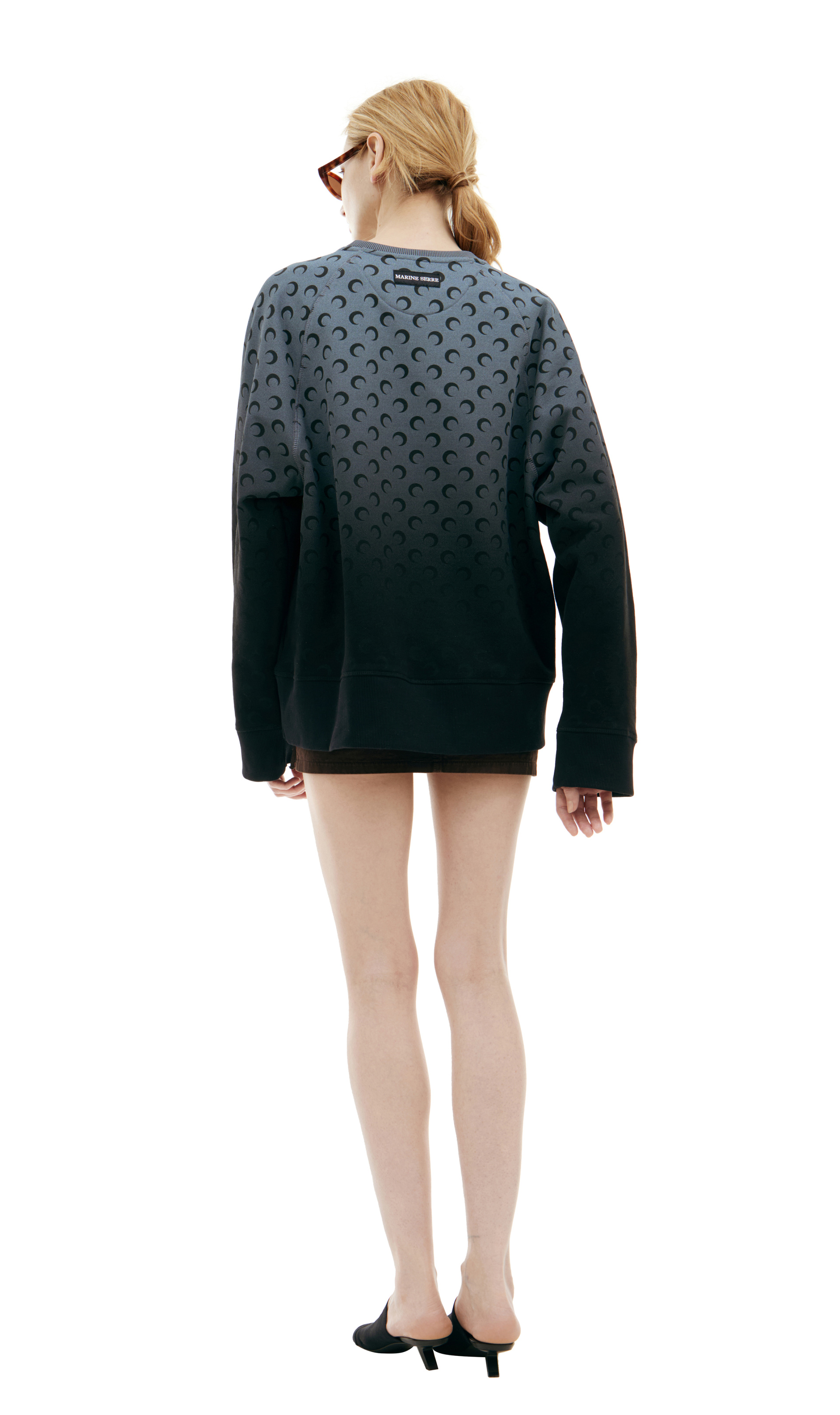 MARINE SERRE Серый свитшот с градиентом