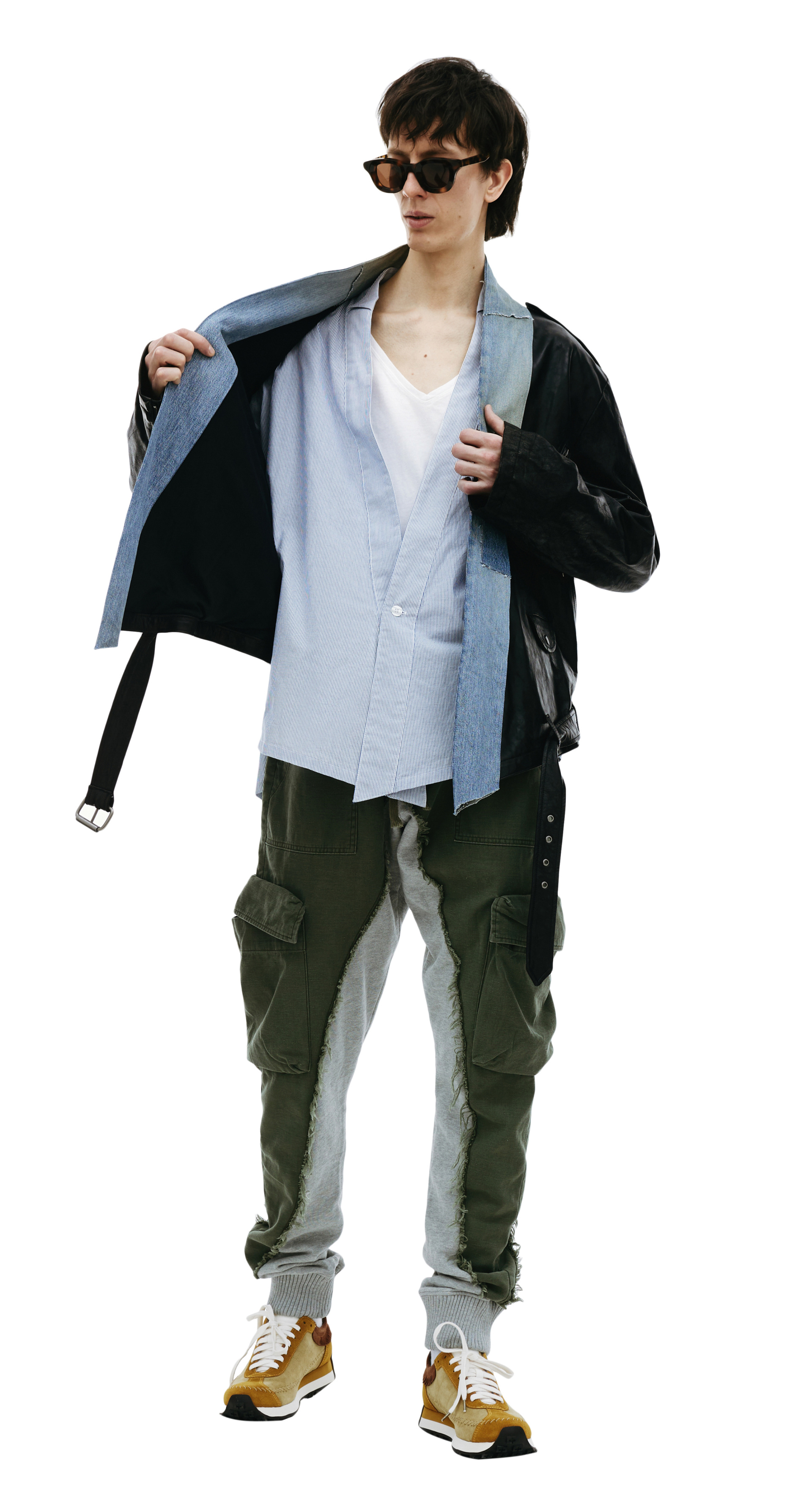 Greg Lauren Комбинированная куртка Brando