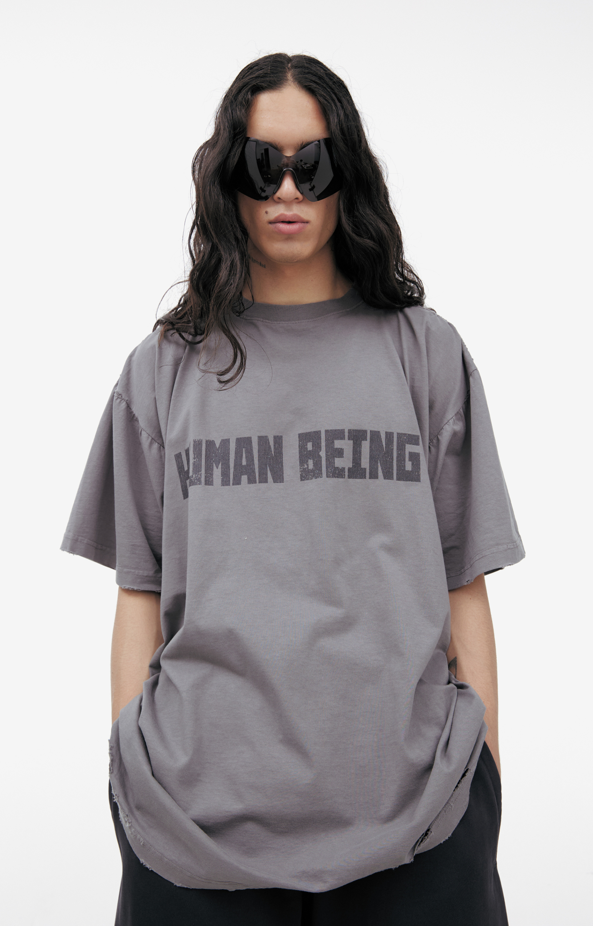 Balenciaga Футболка с принтом \'human being\'