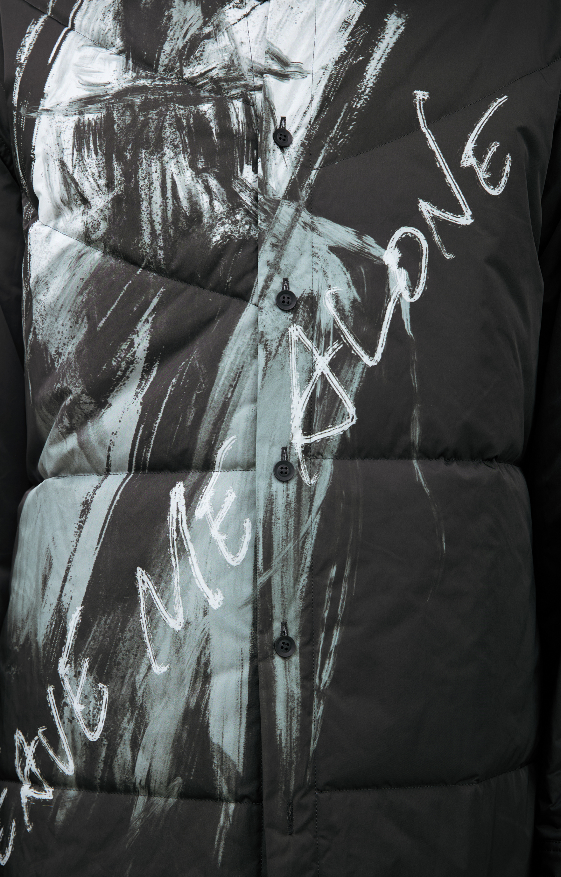 Yohji Yamamoto Стеганая куртка с принтом