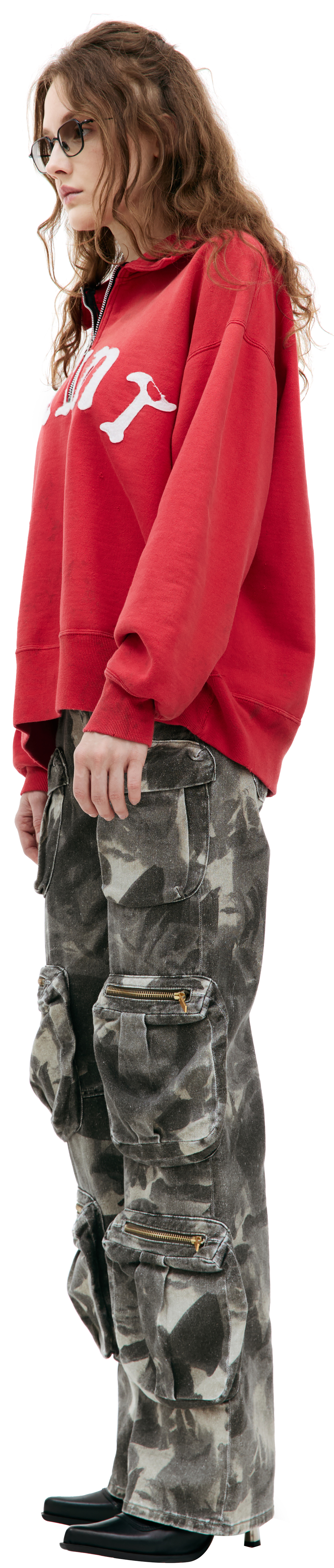 Saint Mxxxxxx Красный свитшот на молнии