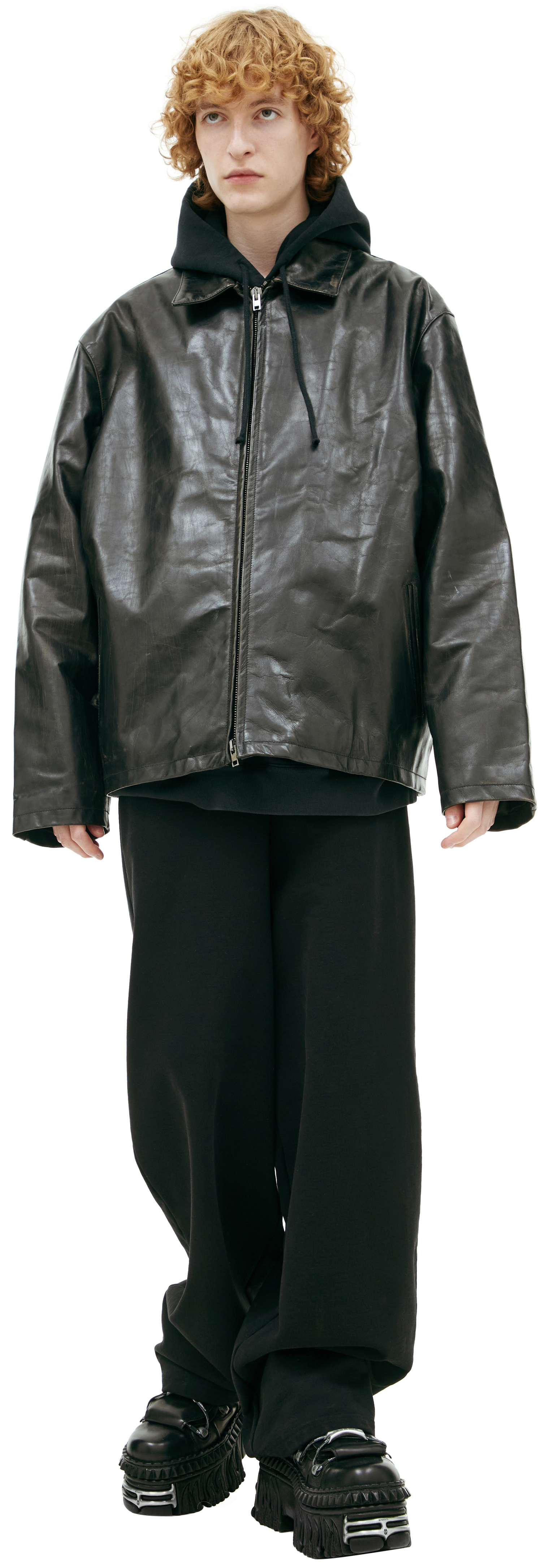 VETEMENTS Кожаная куртка с воротом