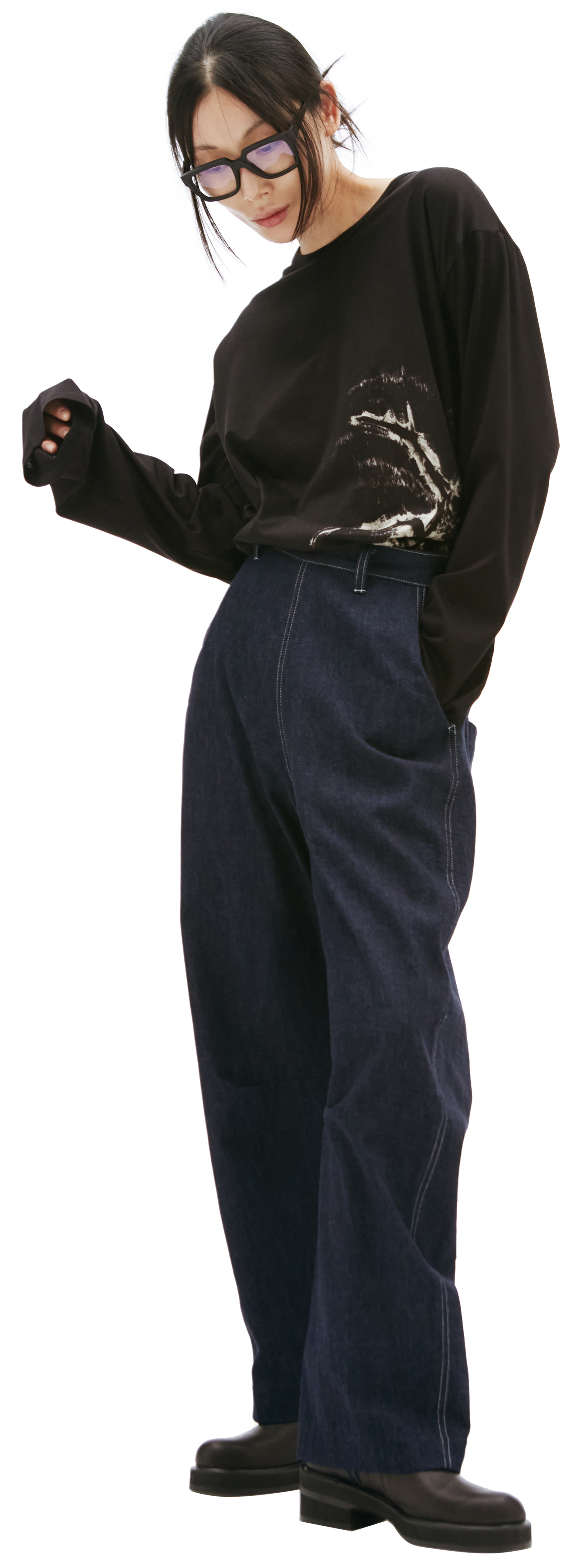 Y\'s Широкие джинсы с контрастными швами