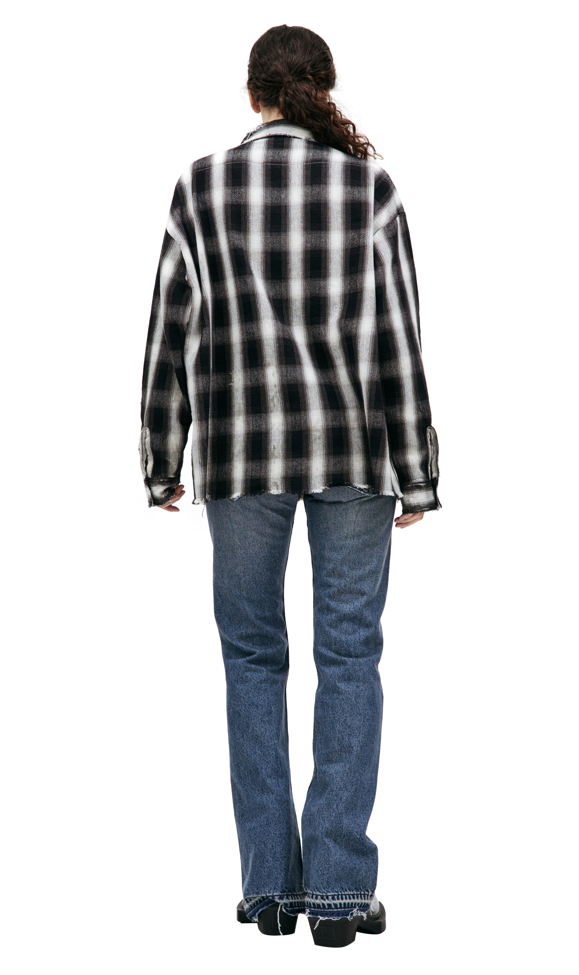 Saint Michael Рваная рубашка Saint Michael х Denim Tears в клетку