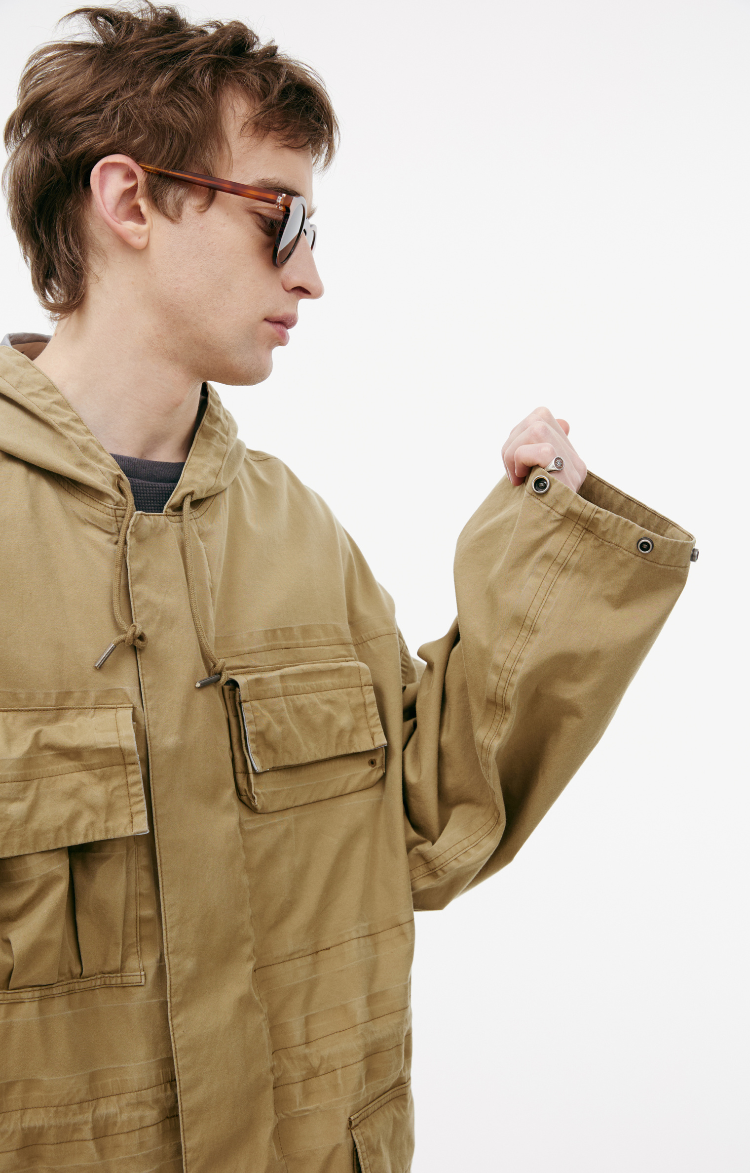 visvim Бежевая парка из хлопка