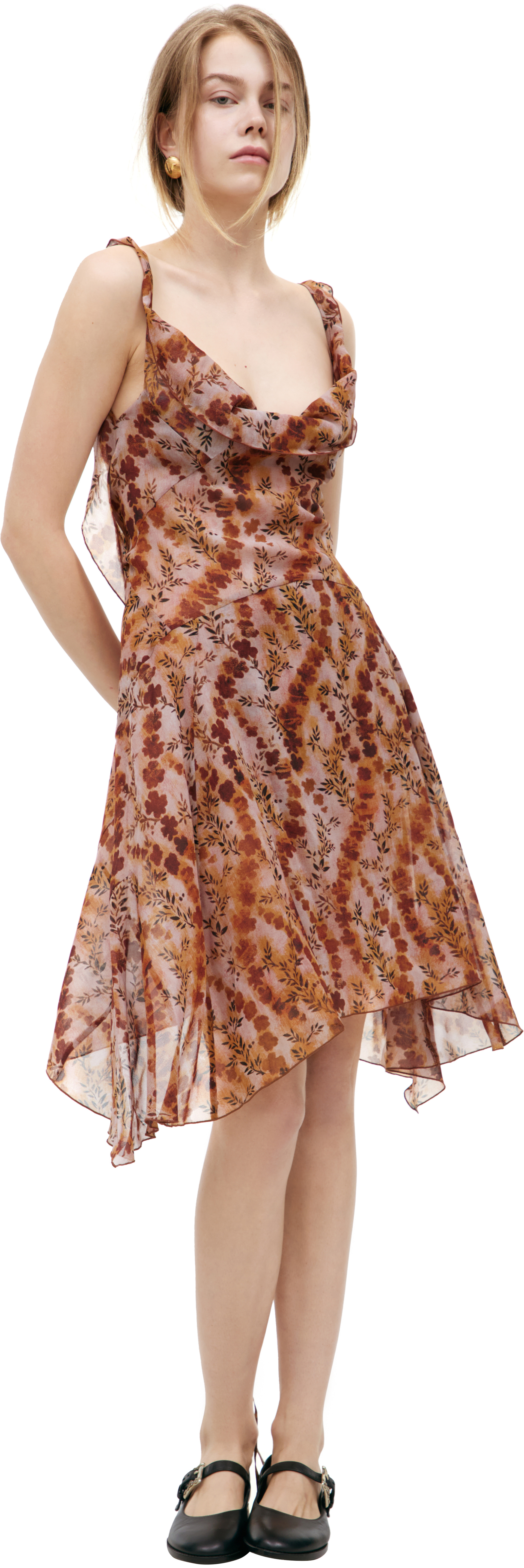 KNWLS Шелковое платье с монопринтом