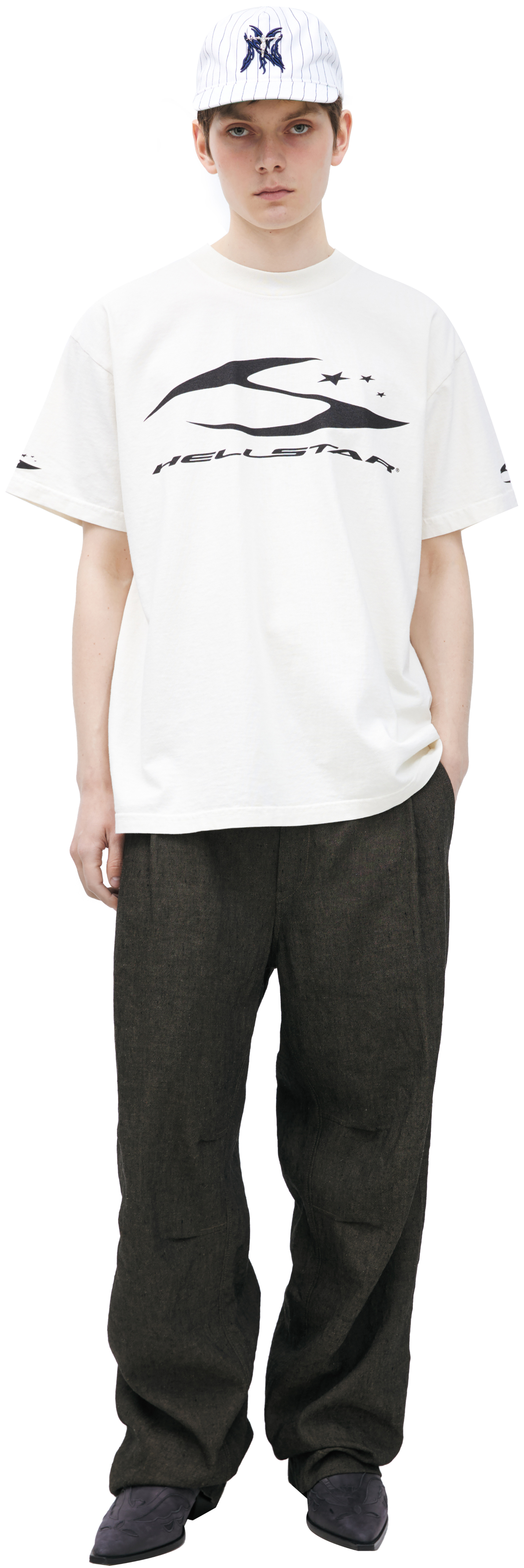 Hellstar Белая футболка с логотипом