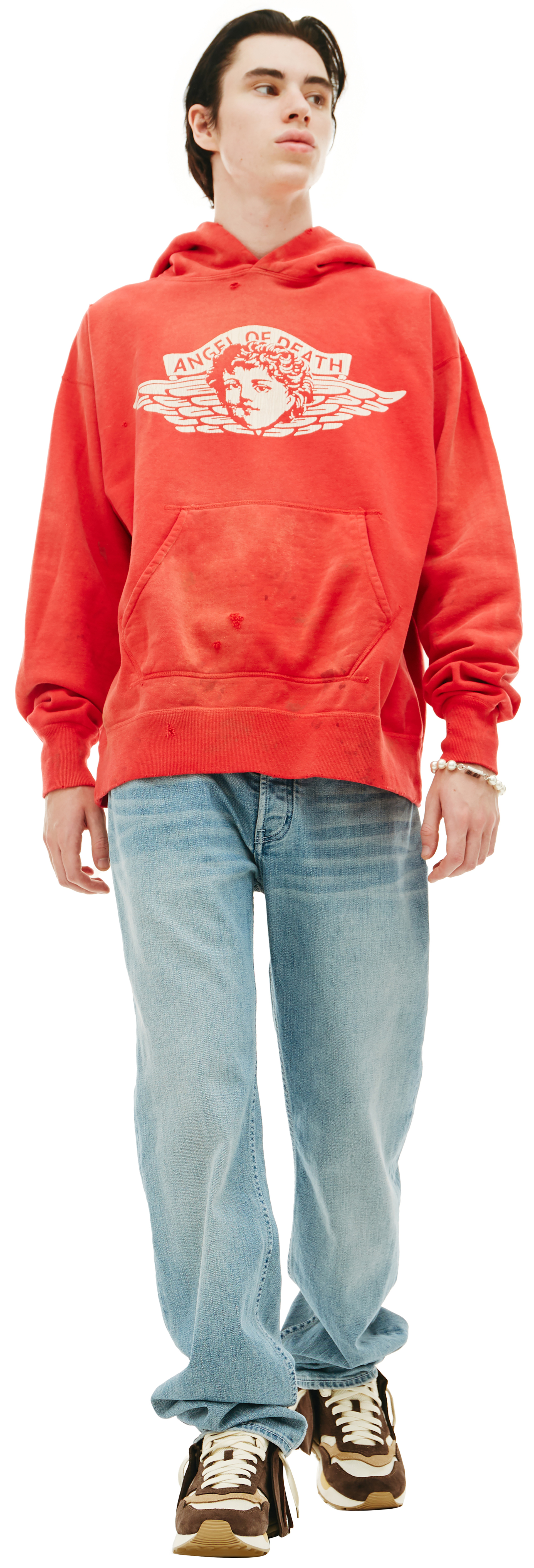 Saint Michael Выцветшее худи с принтом Saint