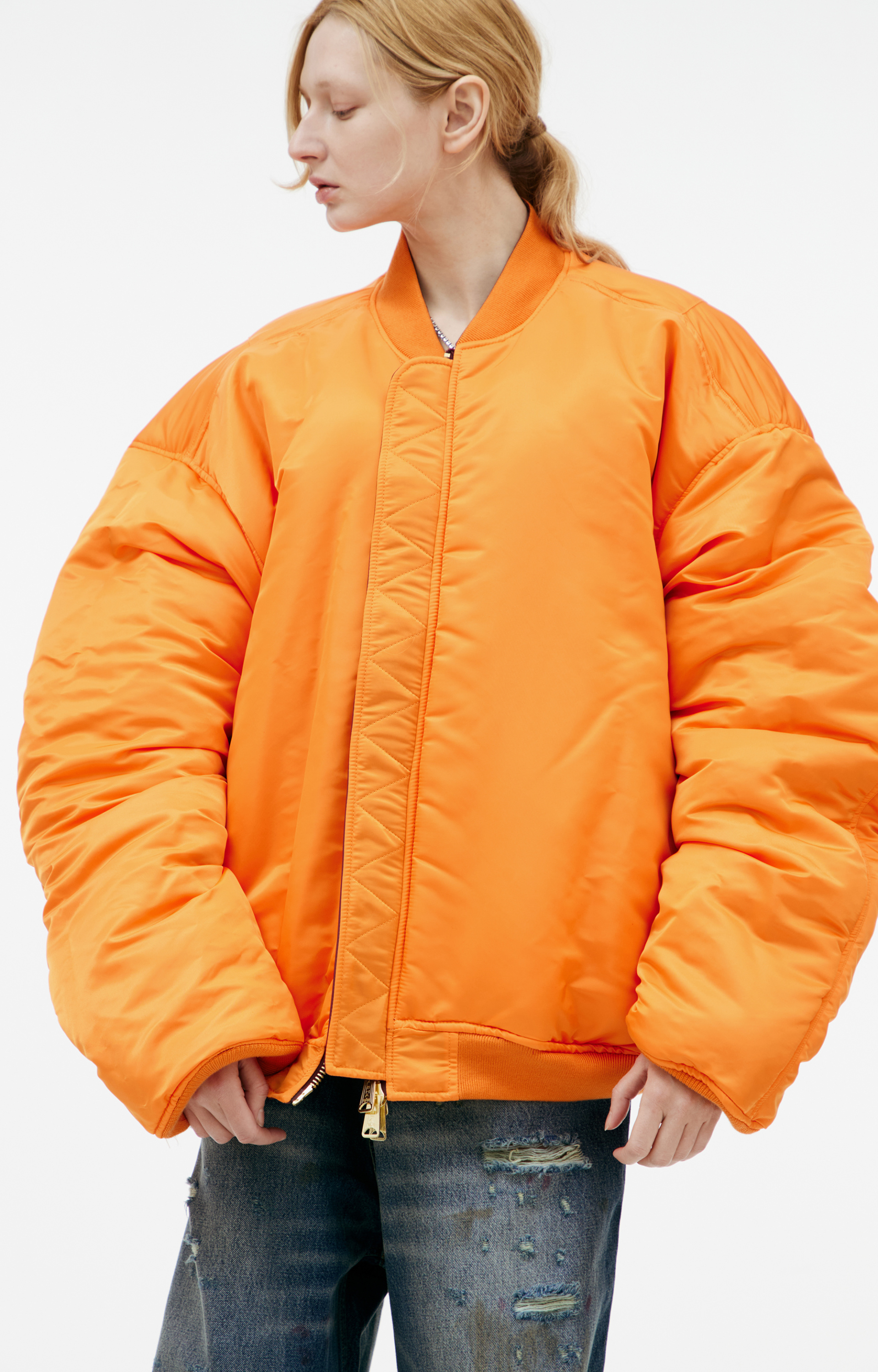 VETEMENTS Кожаный бомбер на молнии