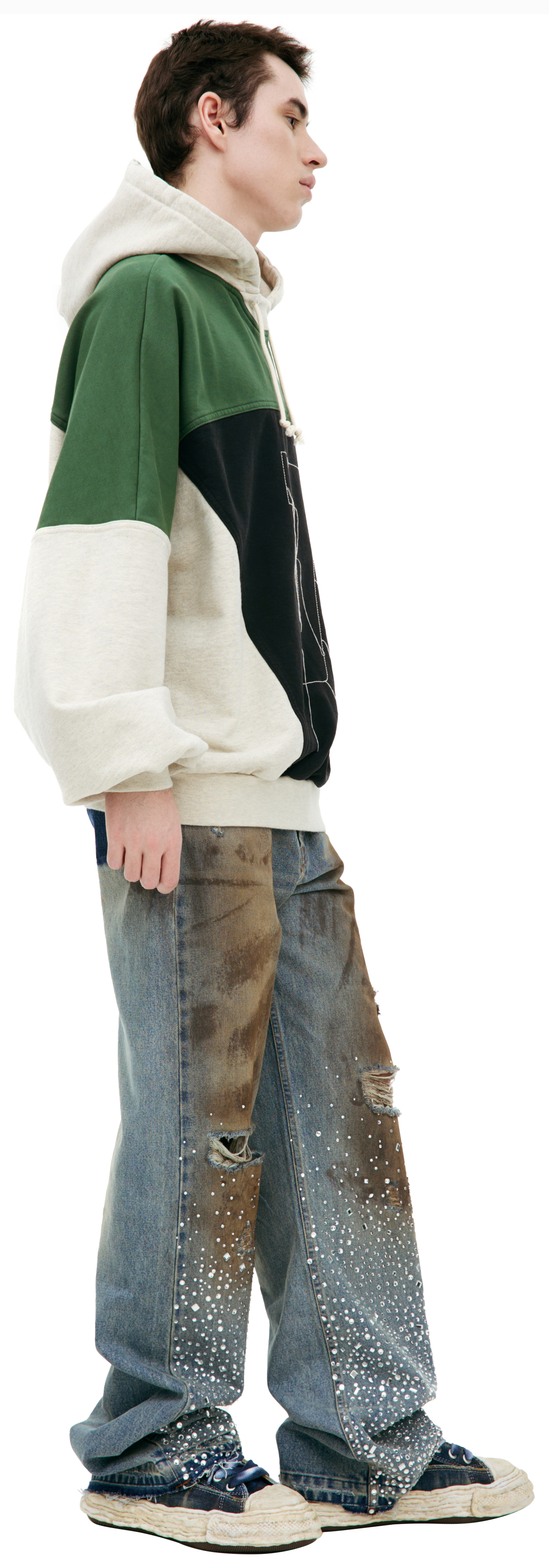 Satoshi Nakamoto Пэтчворк худи с вышивкой