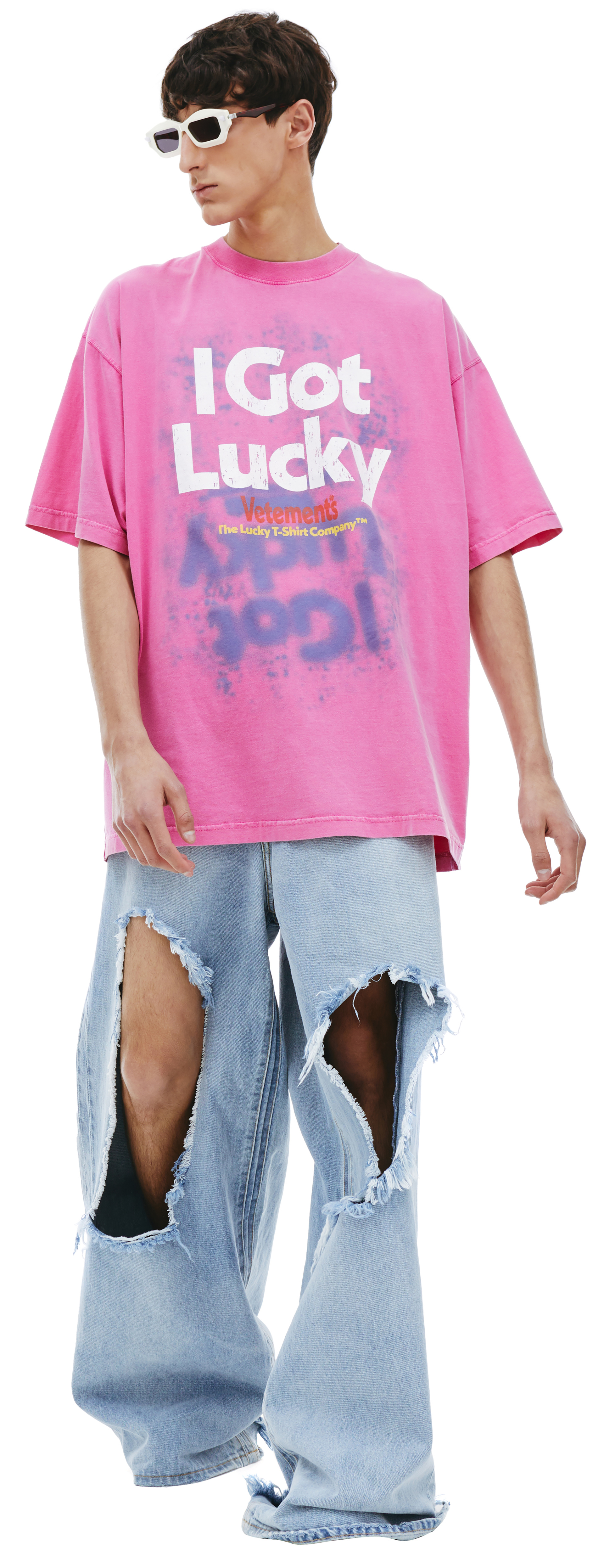 VETEMENTS Оверсайз футболка \'I got Lucky\'