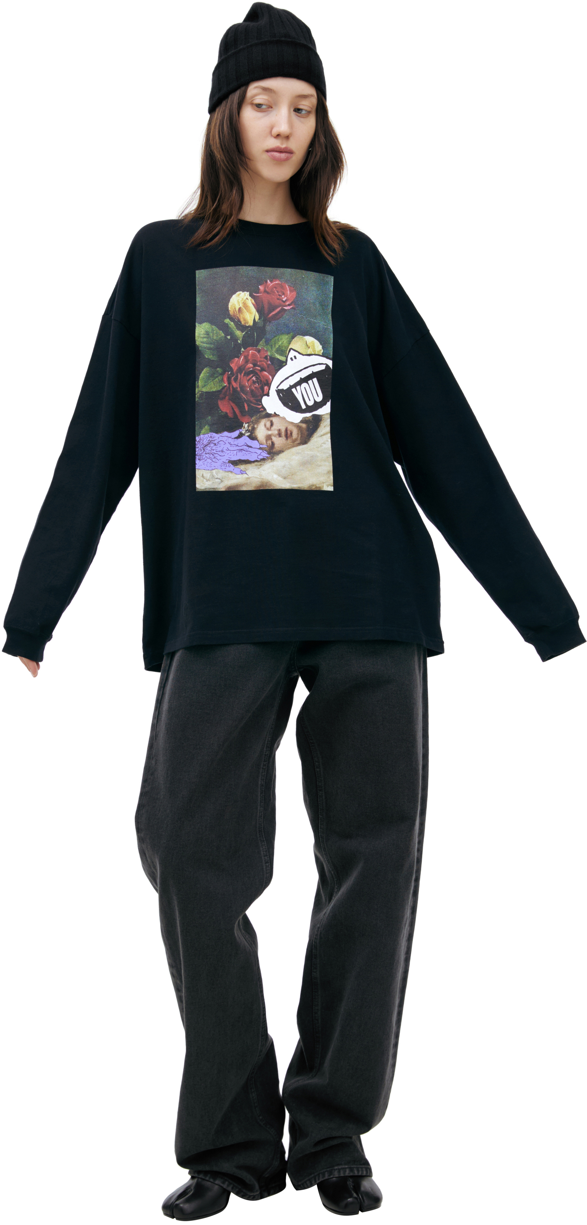 Undercover Черный лонгслив с принтом