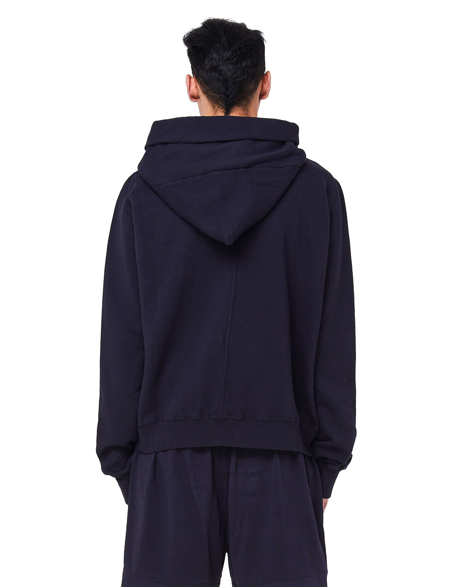 DRKSHDW by Rick Owens Темно-синее хлопковое худи на молнии