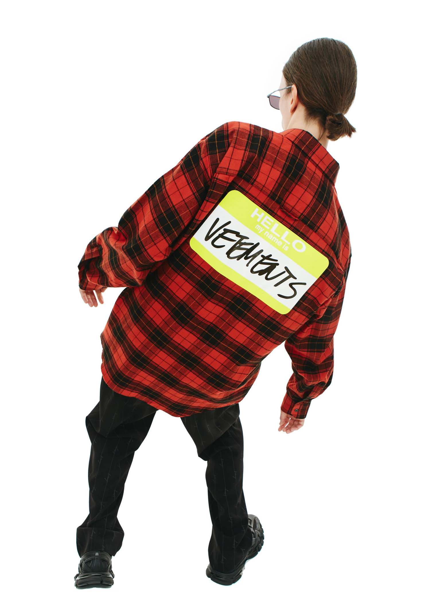 VETEMENTS Клетчатая рубашка с принтом