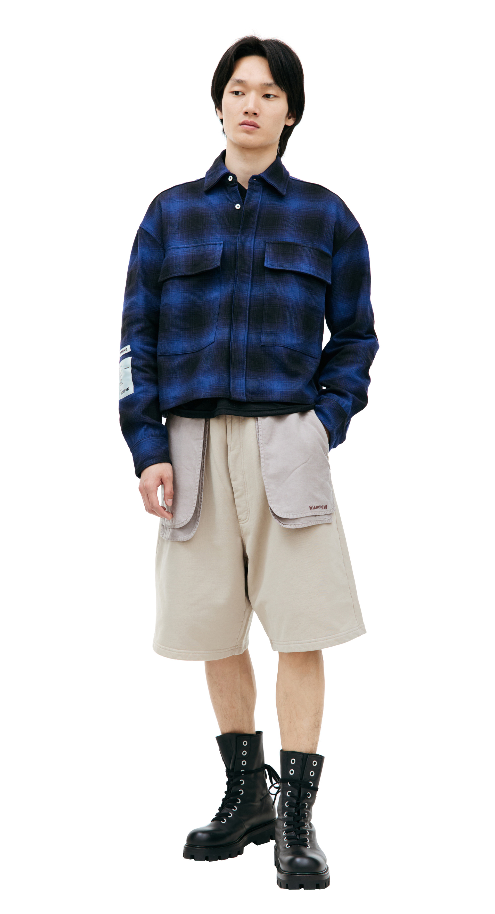 B1ARCHIVE Клетчатая рубашка с логотипом