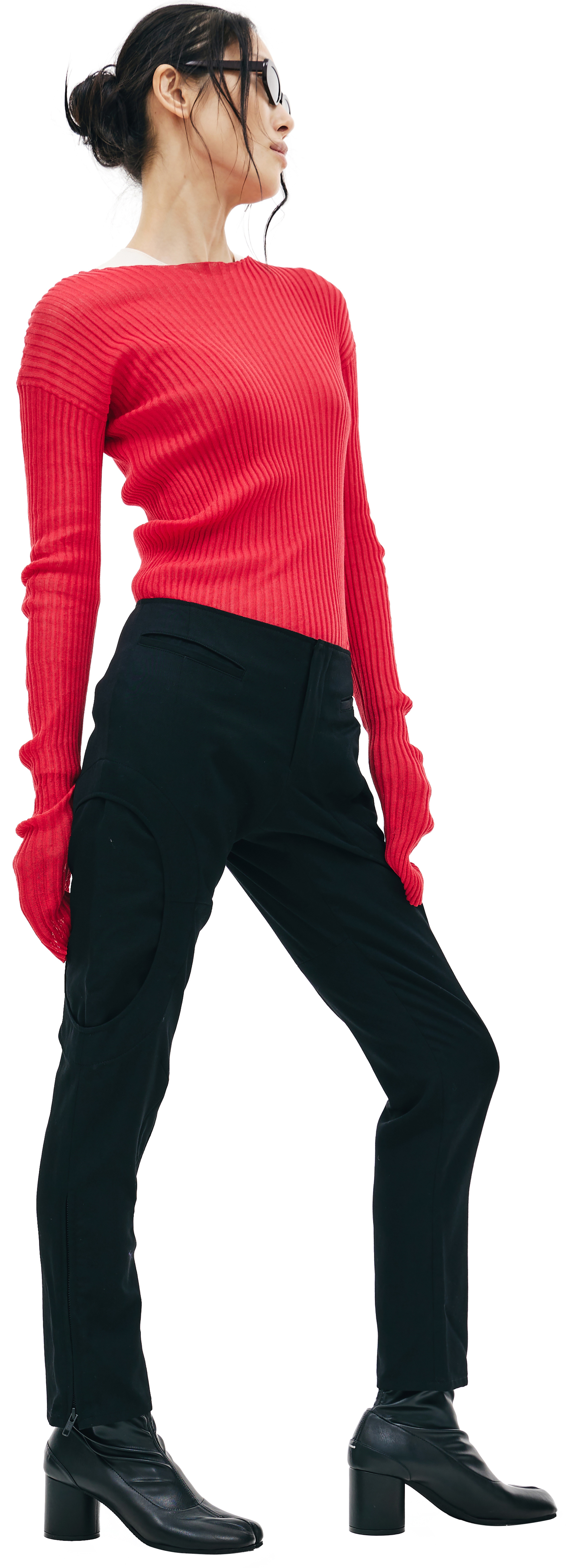 Yohji Yamamoto Шерстяные брюки с овальными вырезами