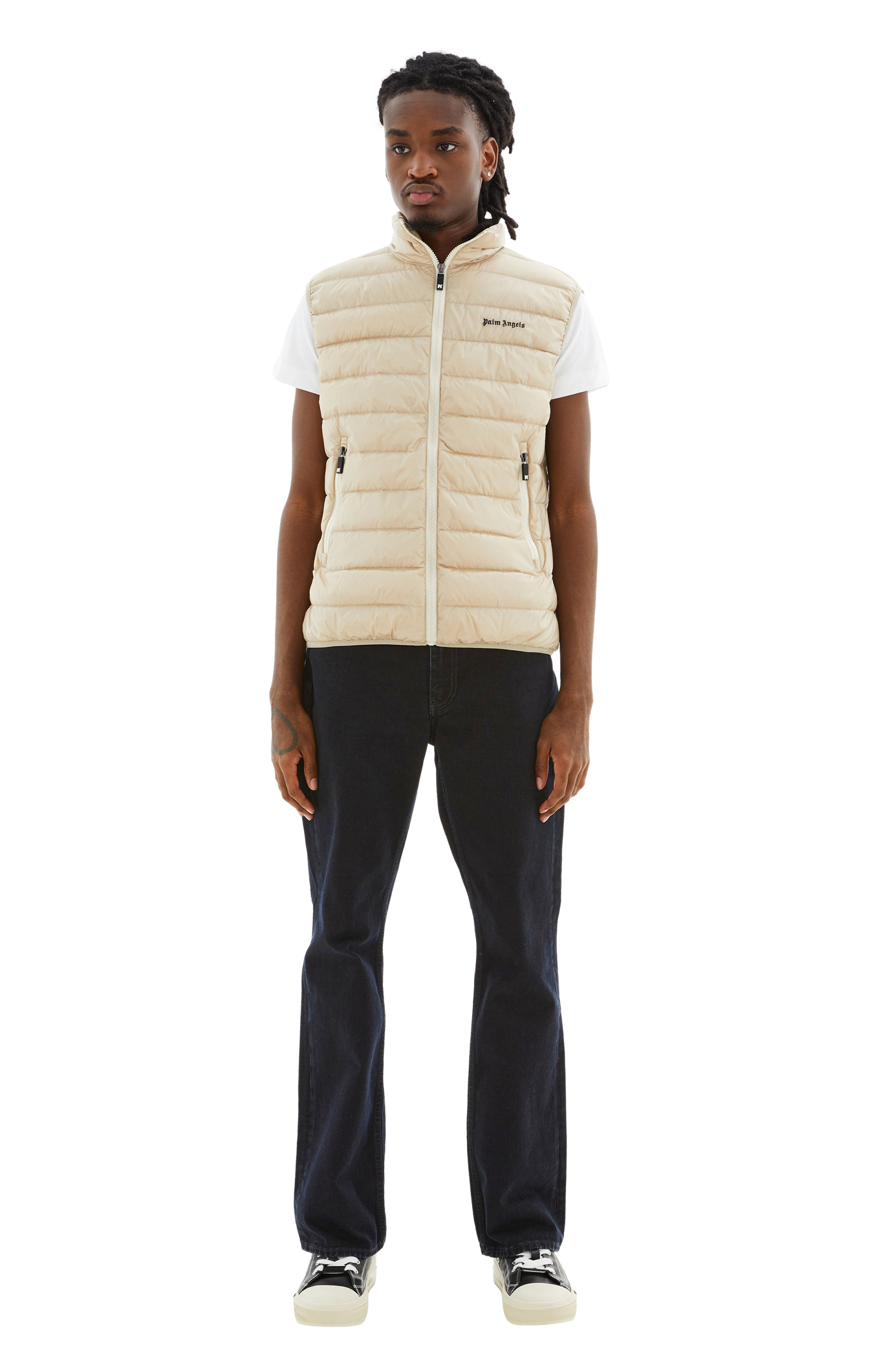 Palm Angels Бежевый жилет с логотипом