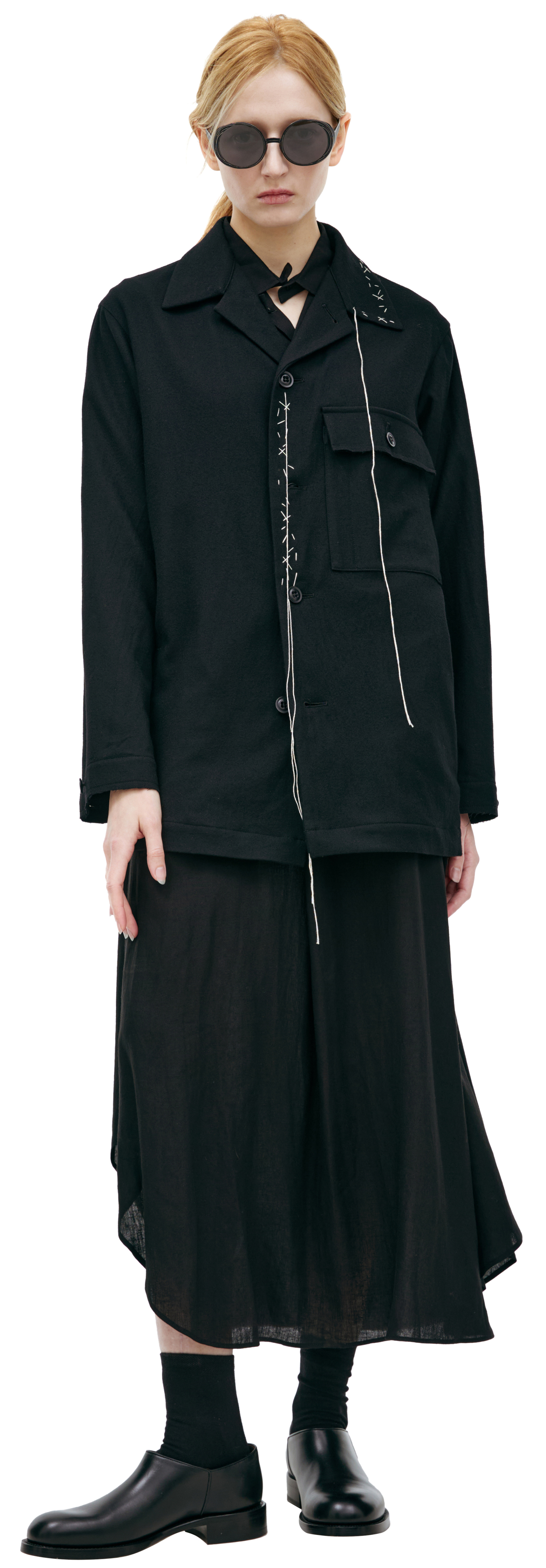 Y\'s Фланелевая куртка с прострочкой