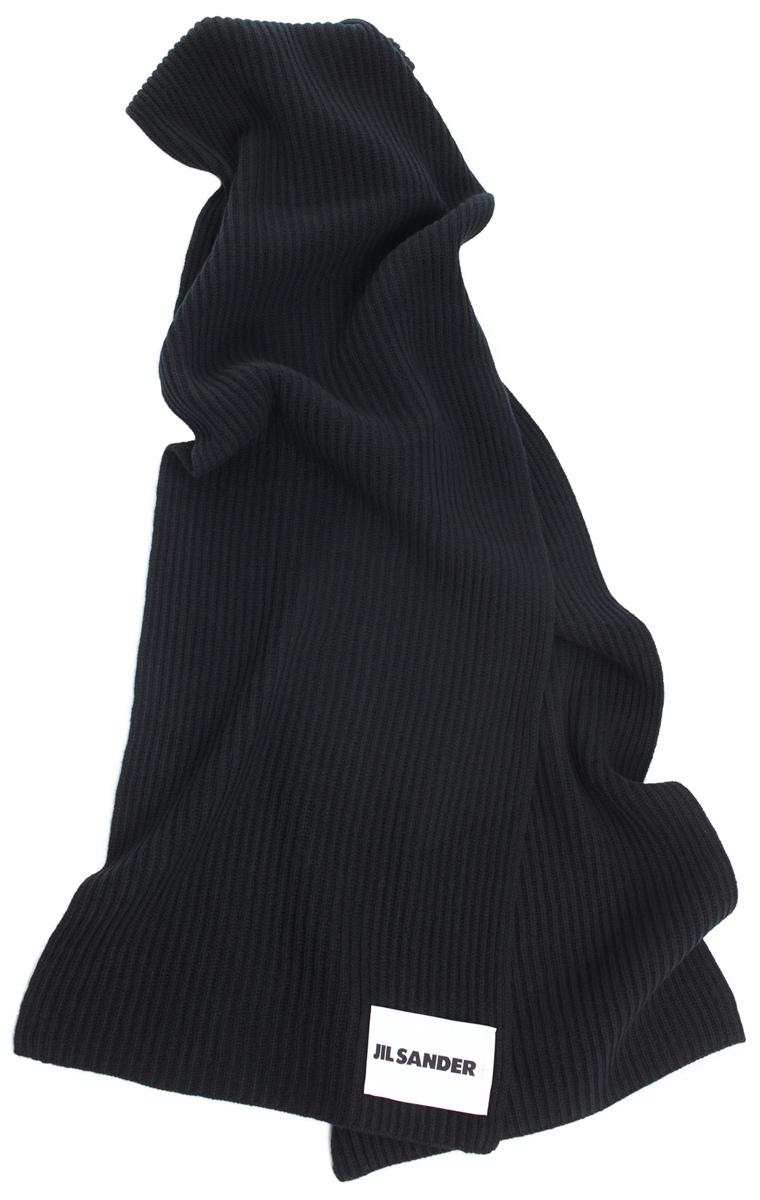 Jil Sander Шерстяной шарф с патчем
