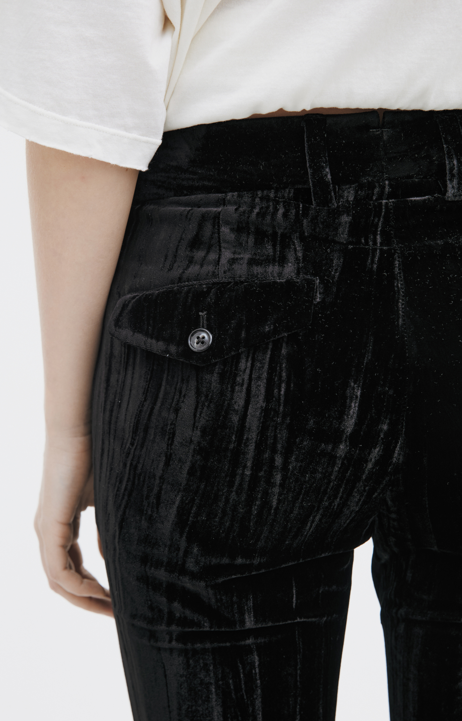 Ann Demeulemeester Бархатные брюки с завязками на талии
