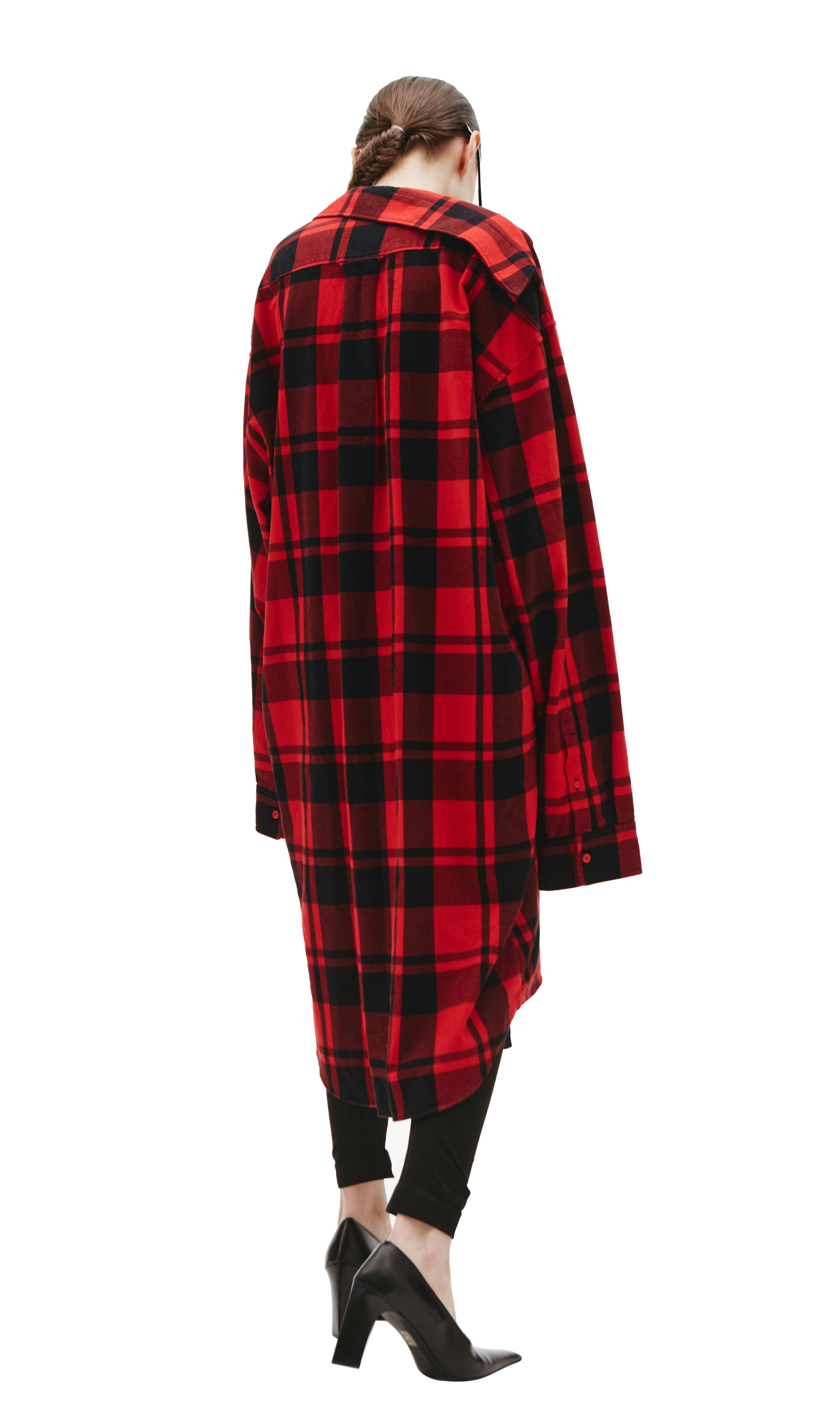 Balenciaga Рубашка в клетку со скрученным воротником